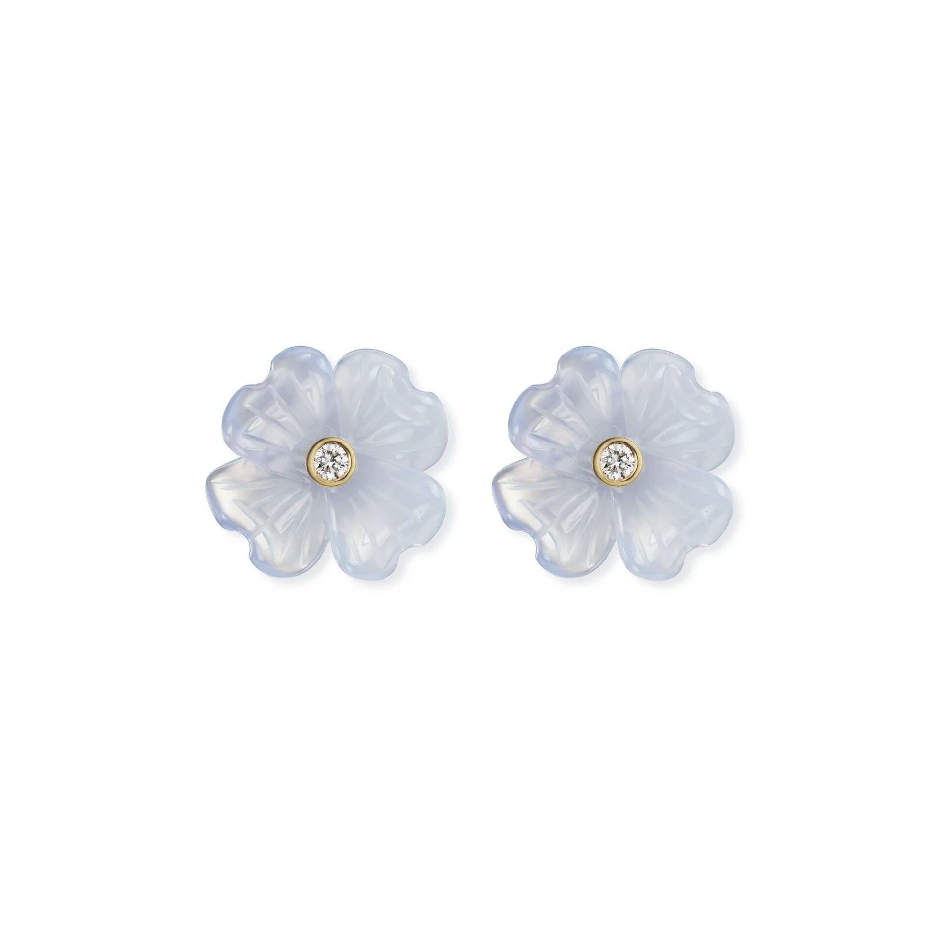 Small Floral Clover Stud Earrings