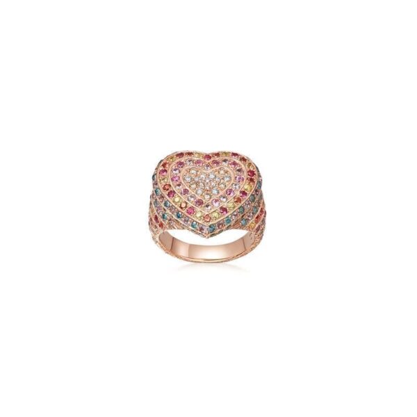 Rainbow Pave Cuore Ring - Image 2