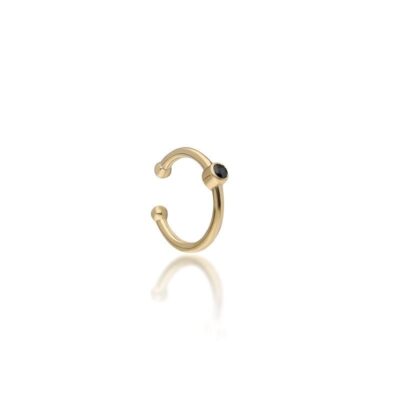 14Y blkdia Bezel Singl Earring