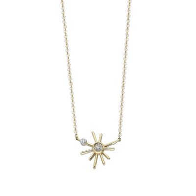 ITA 14K Yellow Gold Buenos Dias Mini Sun Necklace