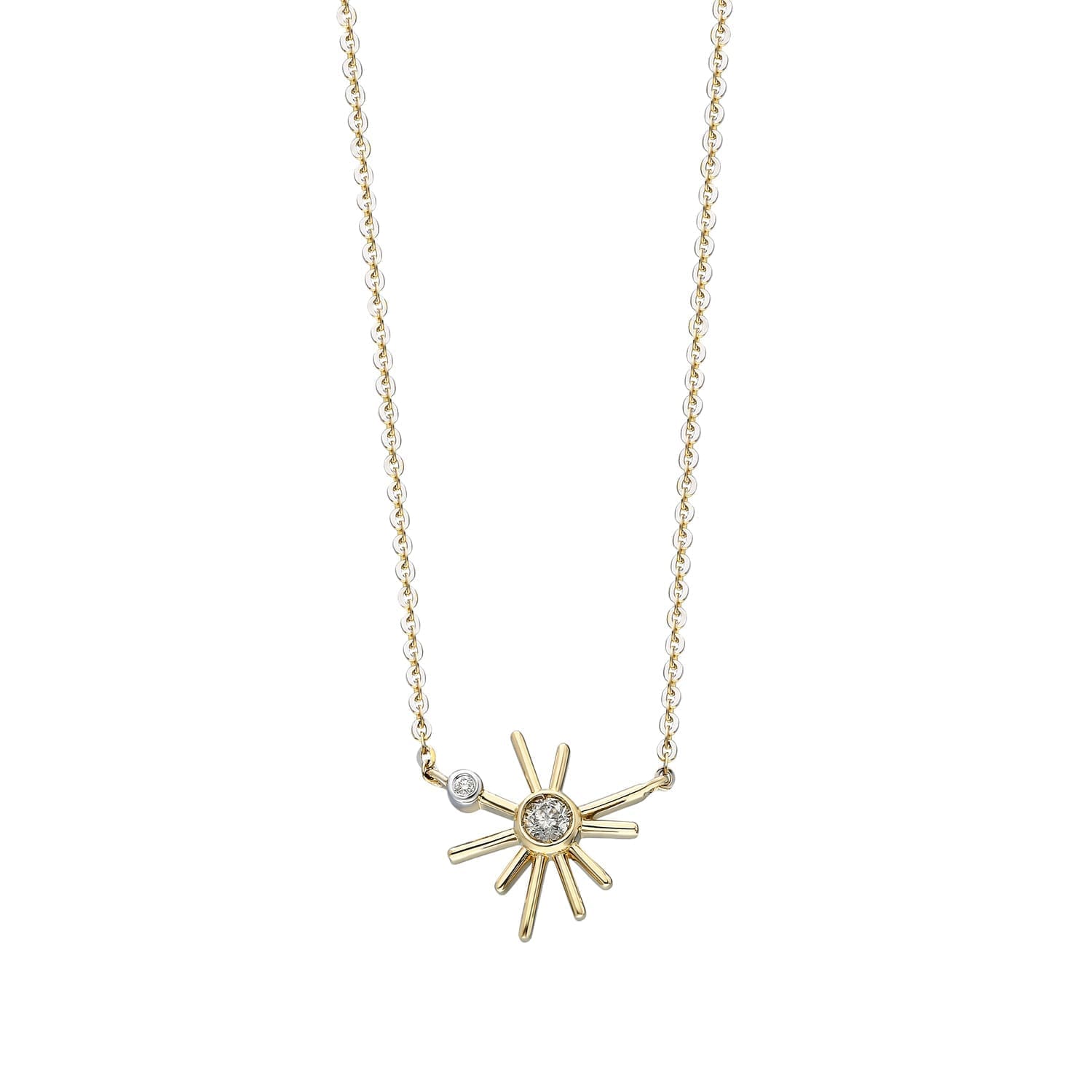 ITA 14K Yellow Gold Buenos Dias Mini Sun Necklace