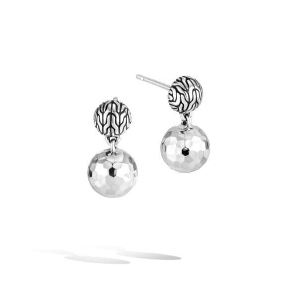 Hammered Drop Stud Earrings