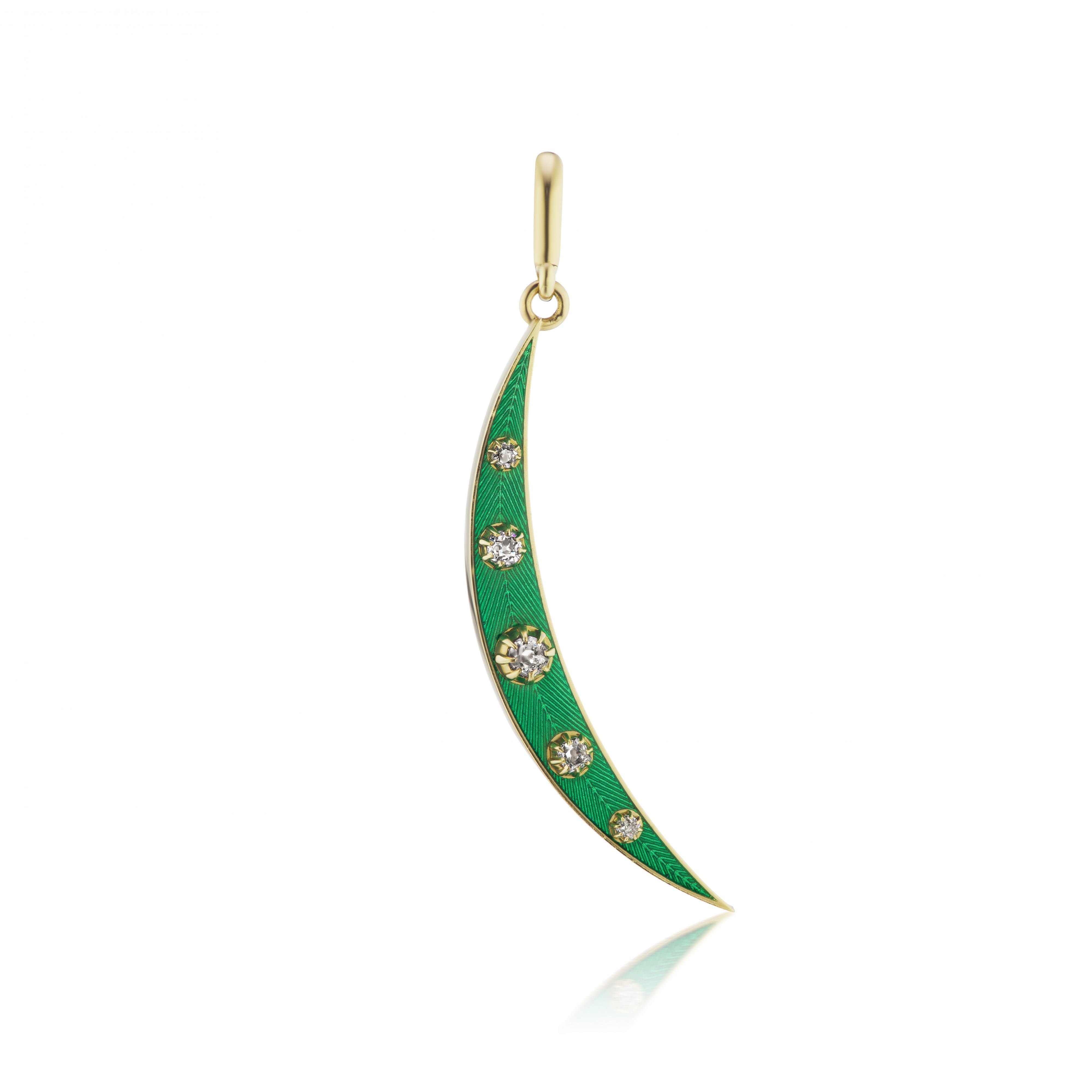 Enamel Crescent Charm