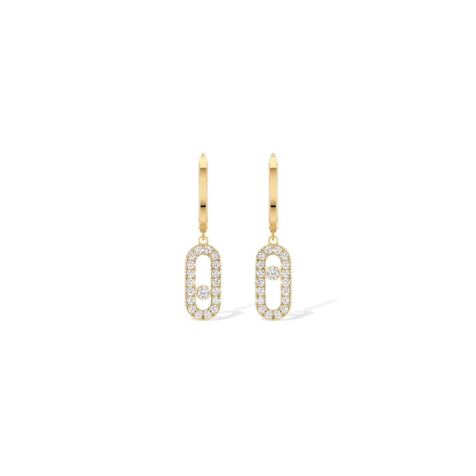 Move Uno Yellow Gold & 0.192 Carat Hoop Earrings