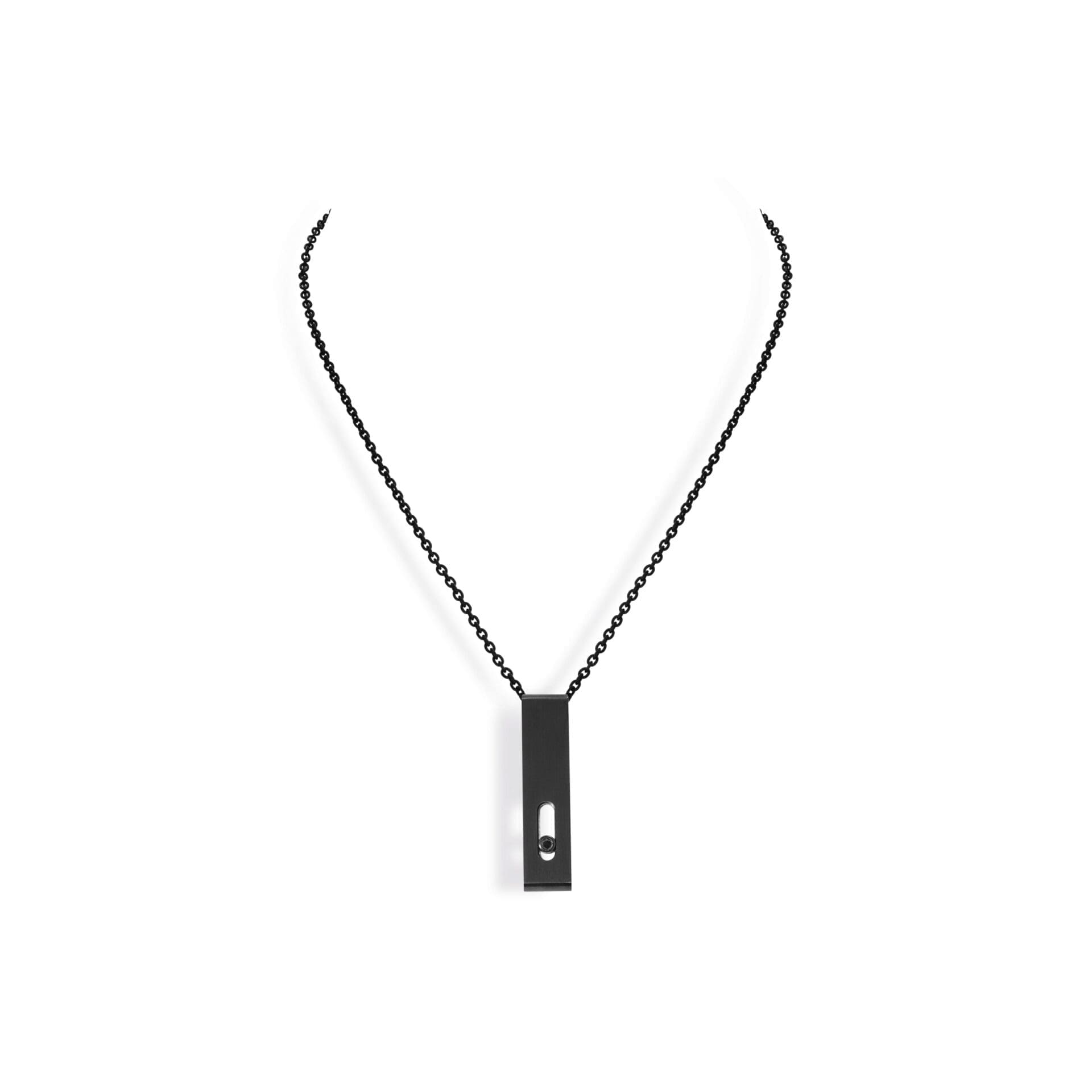 Move Graphite Titanium Men's Bar Necklace 24" Length