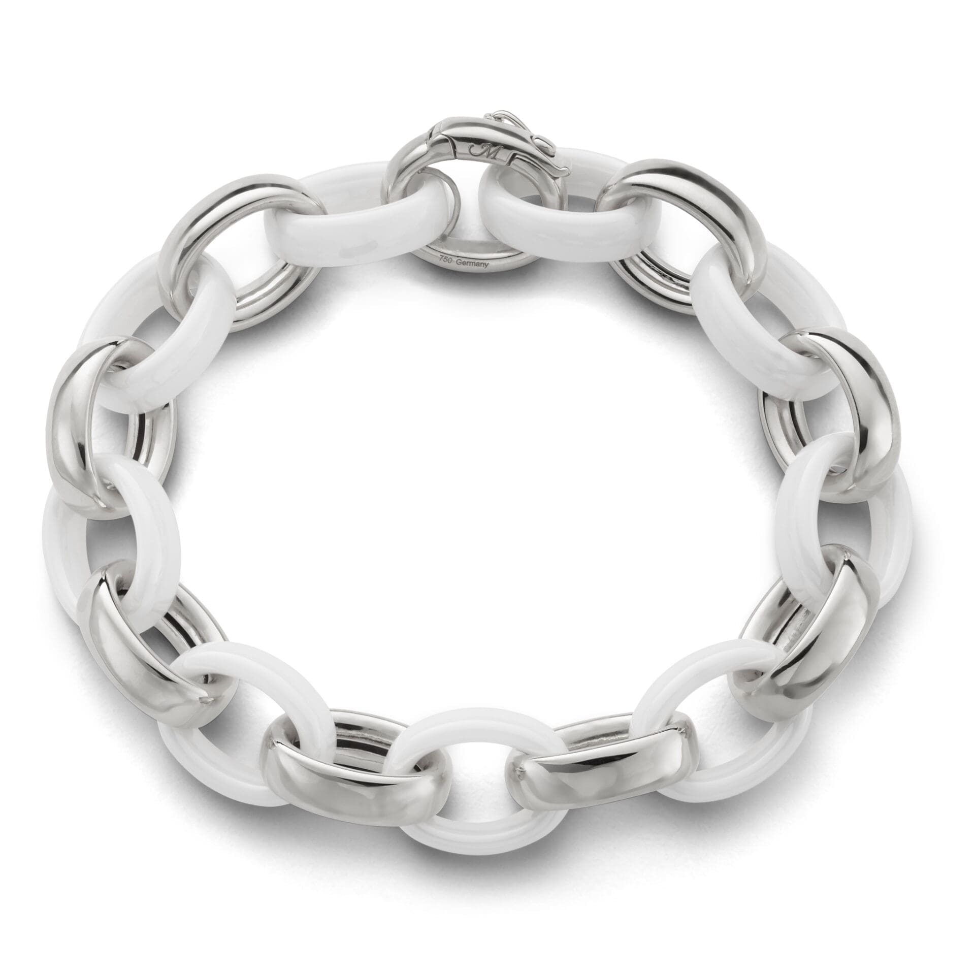 Ultra White Ceramic XL Bracelet Length 8"