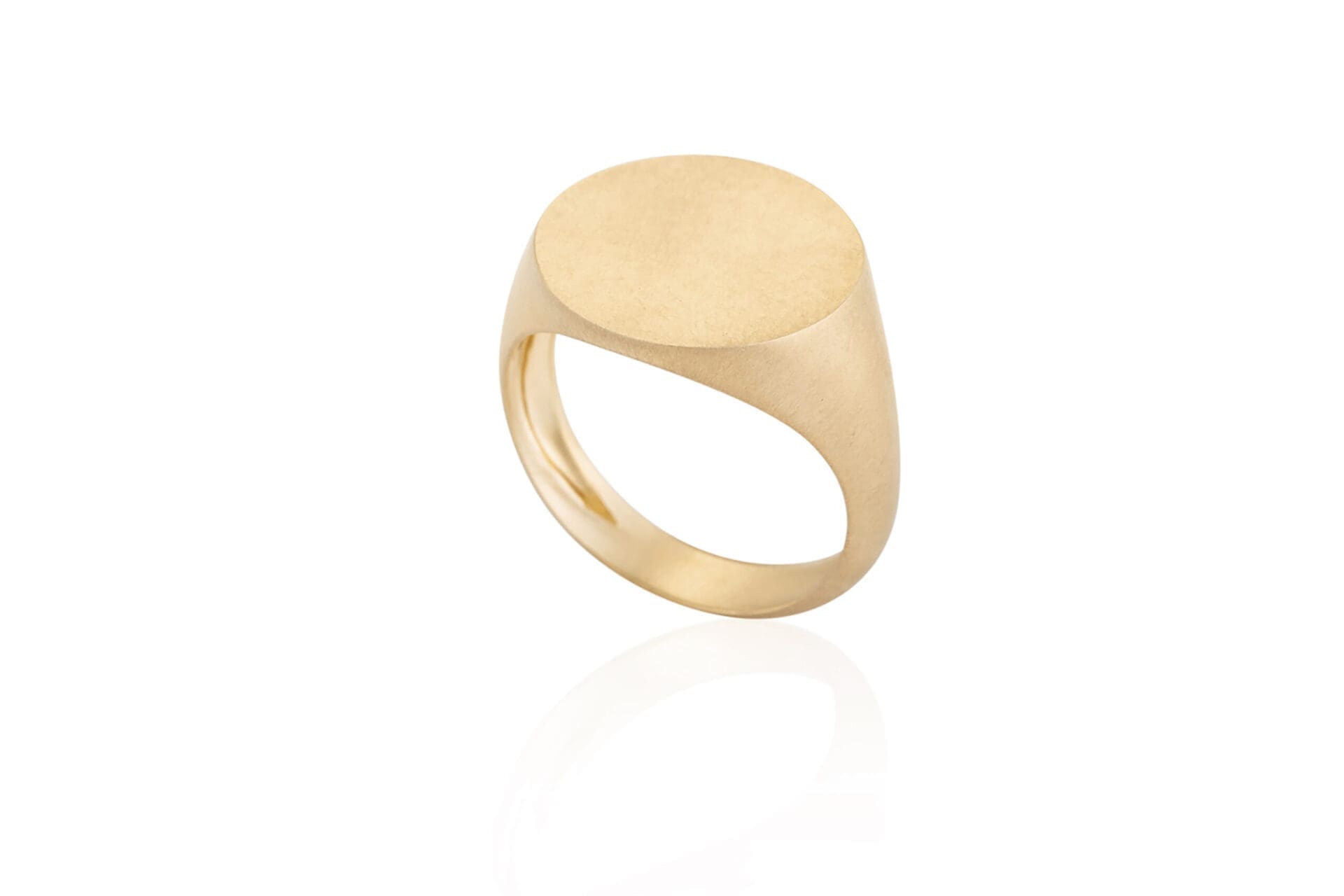18KYG Flat Round Ring Size 9.5