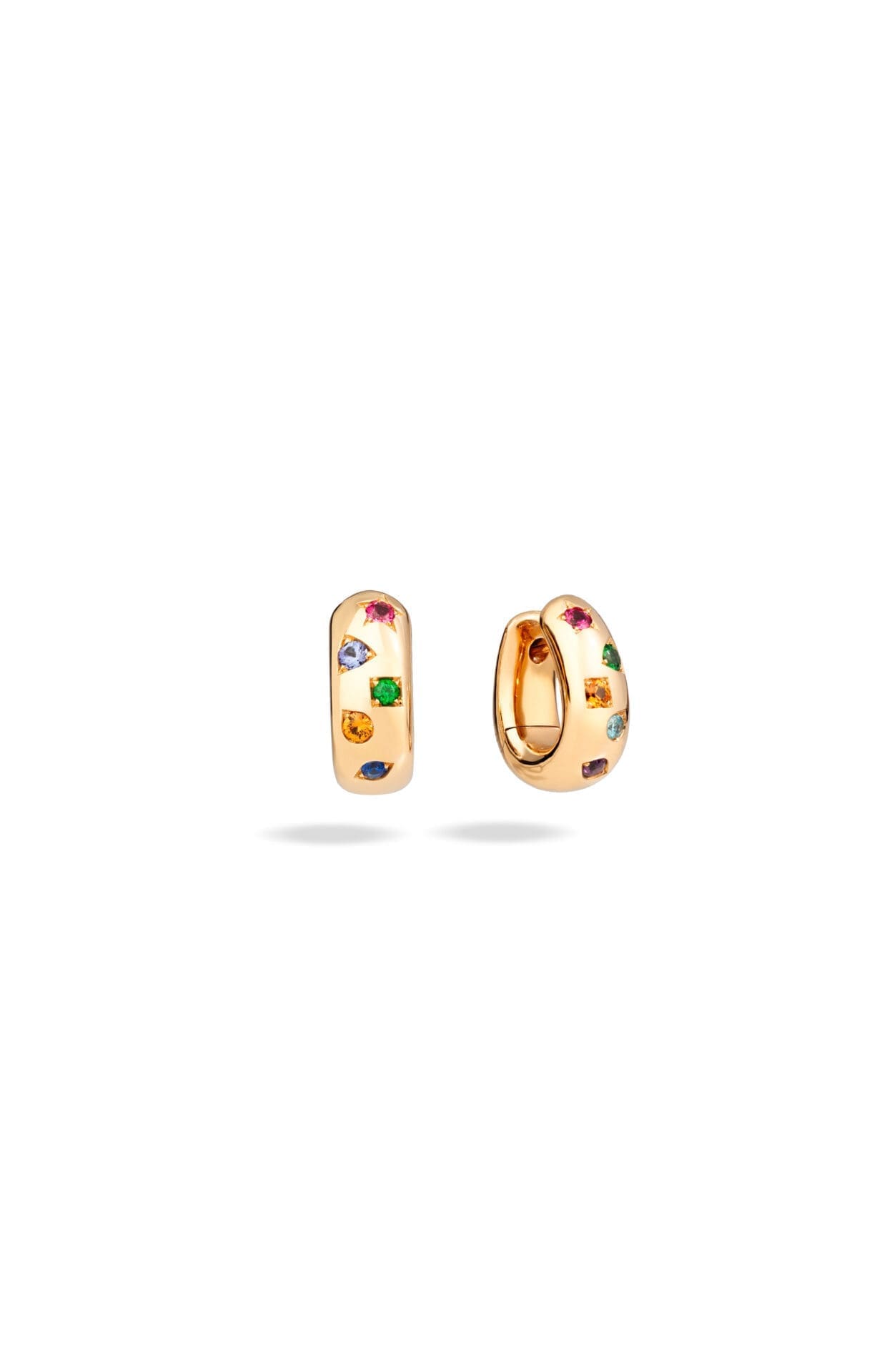 Iconica Rose Gold Multi Stone Hoop Earrings