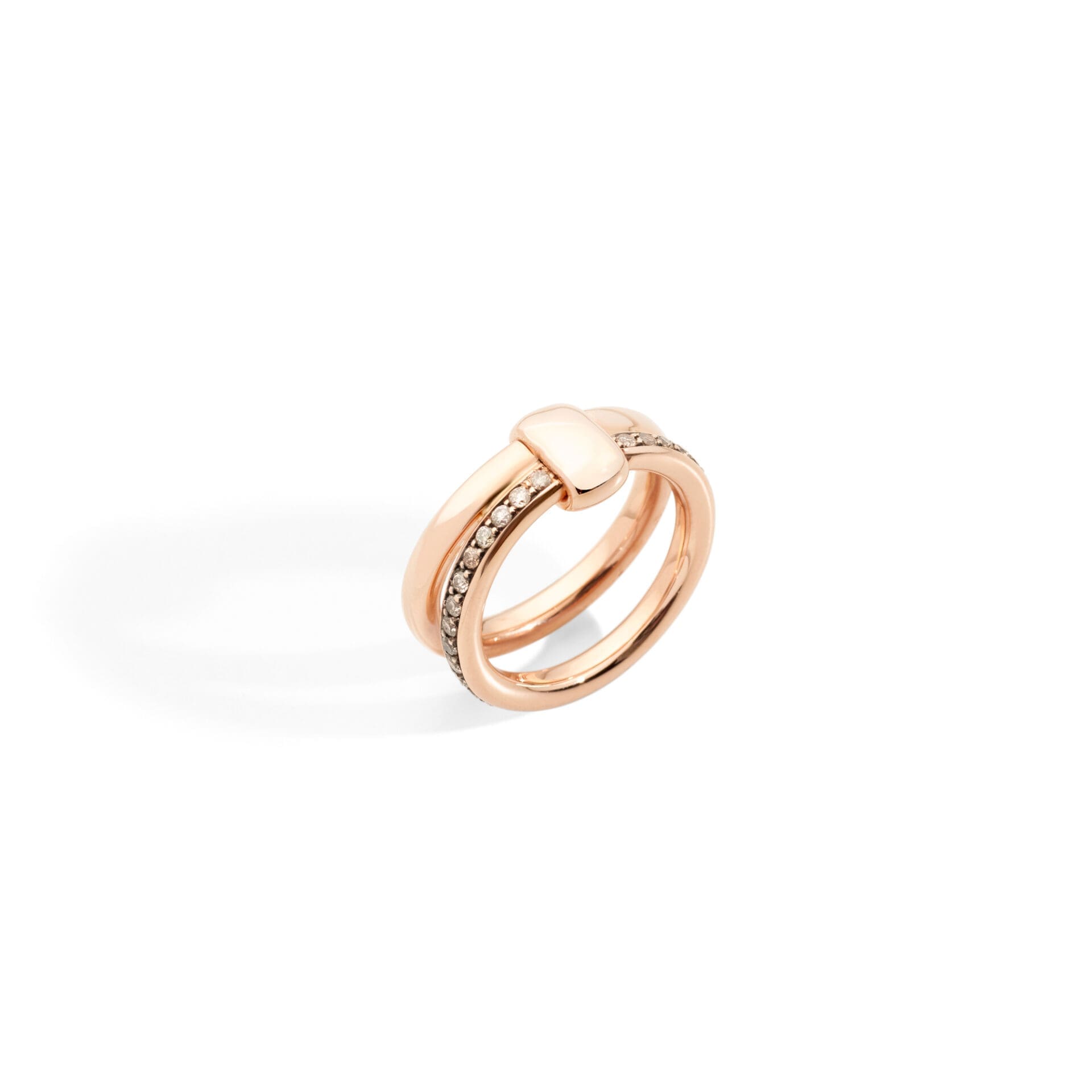 Iconica Rose Gold Brown Diamond Ring Size 7 1/4