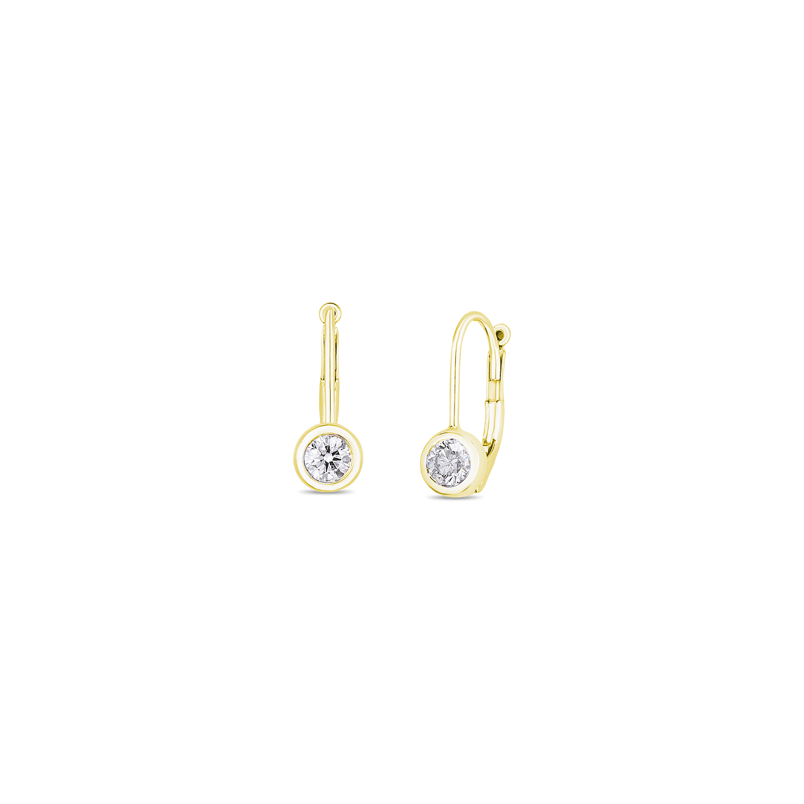 Designer Gold Bezel Euro Diamond Earrings