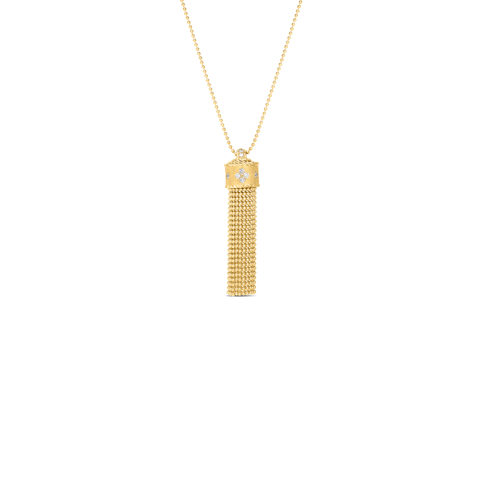 Princess Tassel Diamond Accent Long Pendant Chain Necklace Length 33"