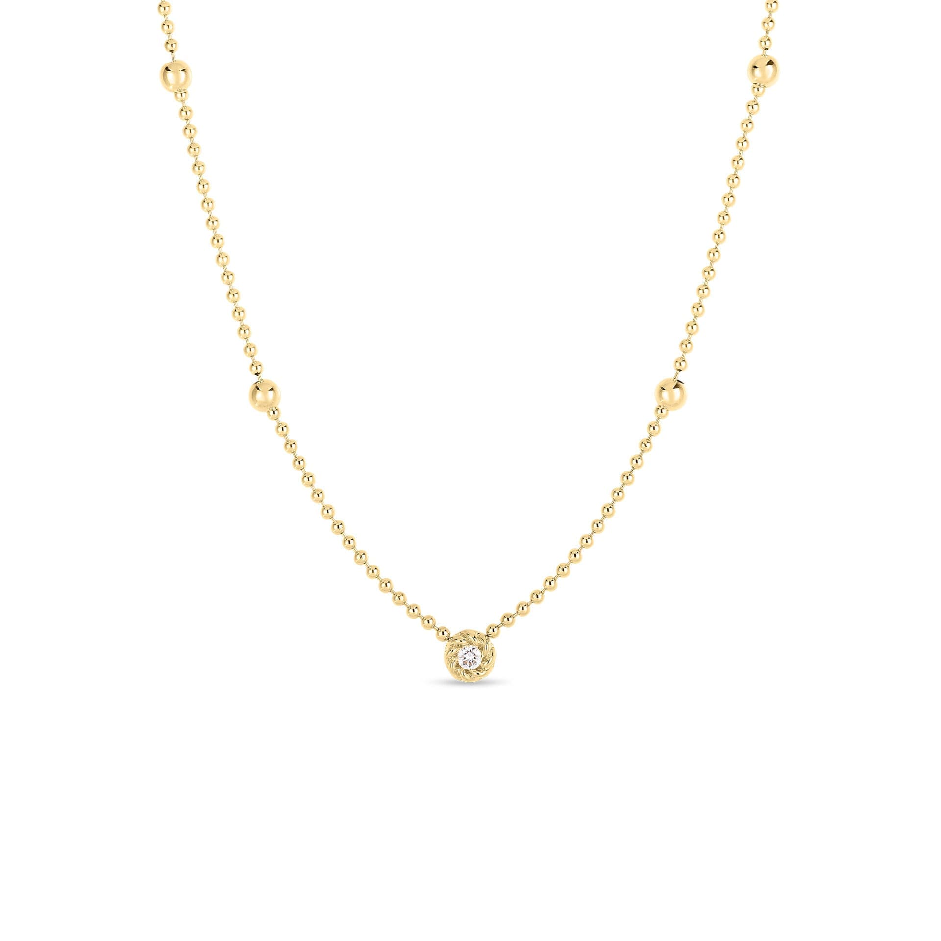 Designer Gold Diamond Alternating Bead Necklace