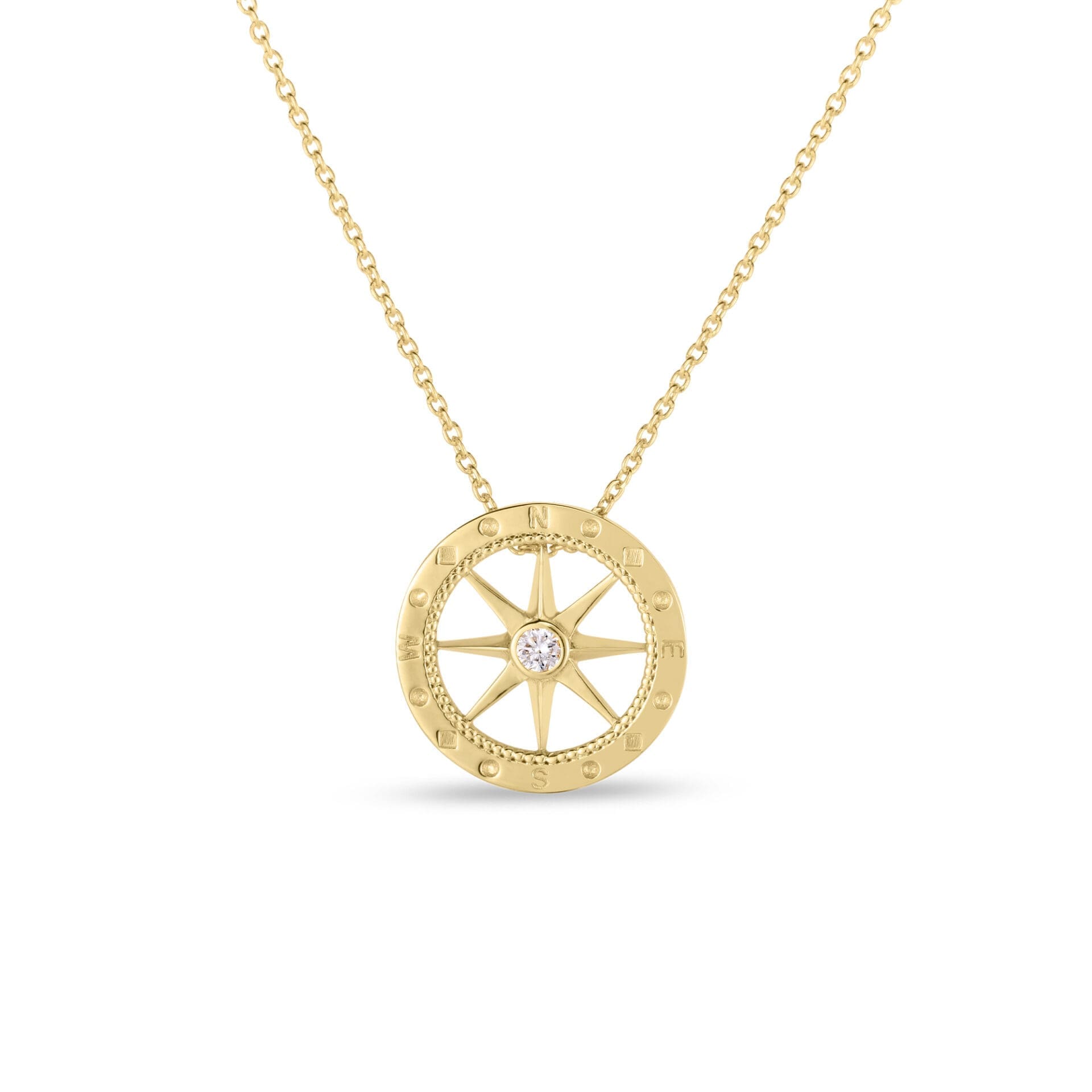 Compass Yellow Gold Diamond Necklace