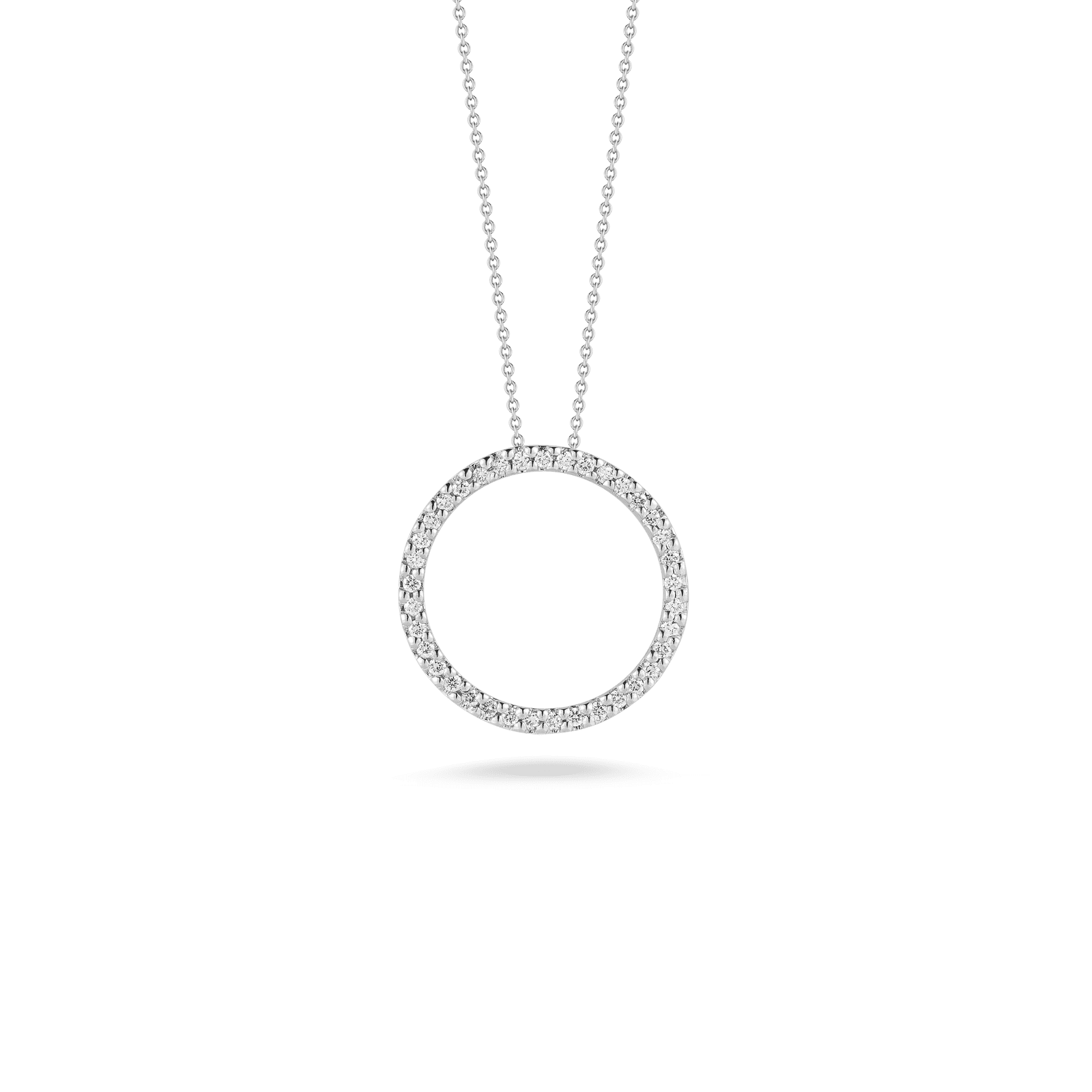 Tiny Treasures White Gold 0.26 Carats Small Circle Pendant