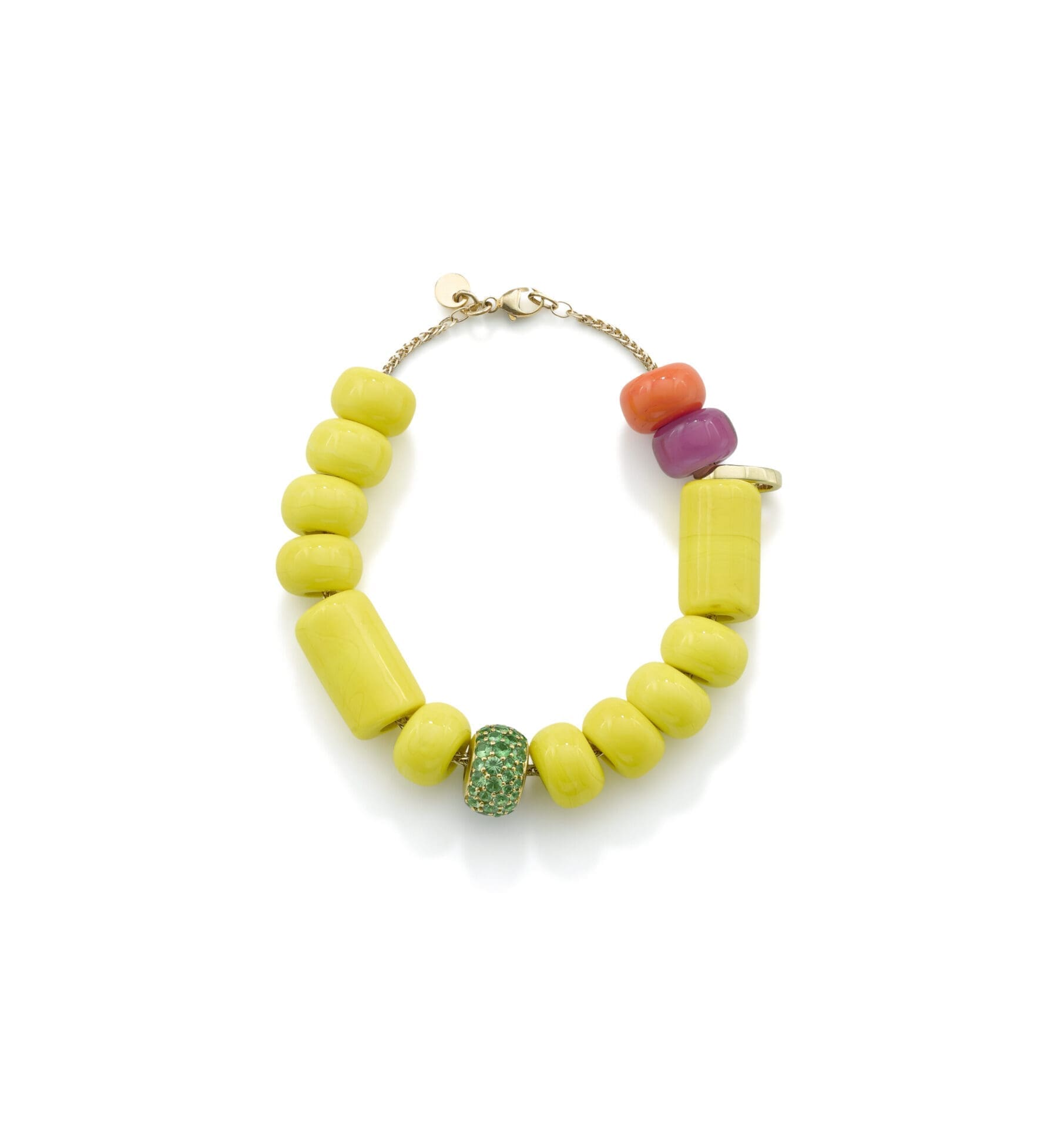 Arcadia Yellow Murano Glass Bracelet Length 7"