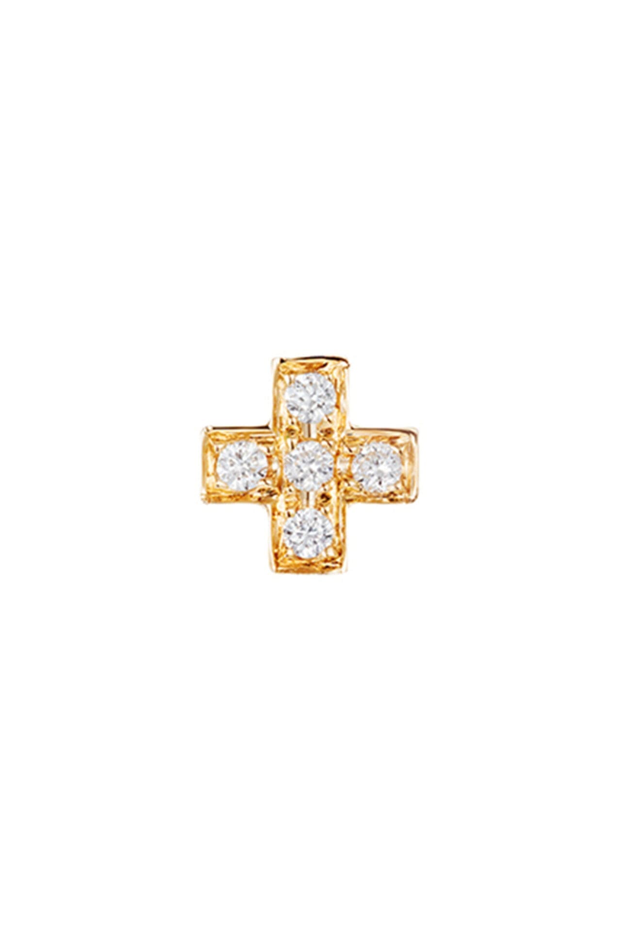 Cross Diamond Single Stud Earring