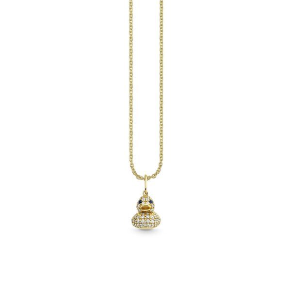 Gold & Diamond 3D Rubber Duck Charm - Image 2