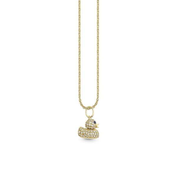 Gold & Diamond 3D Rubber Duck Charm - Image 3