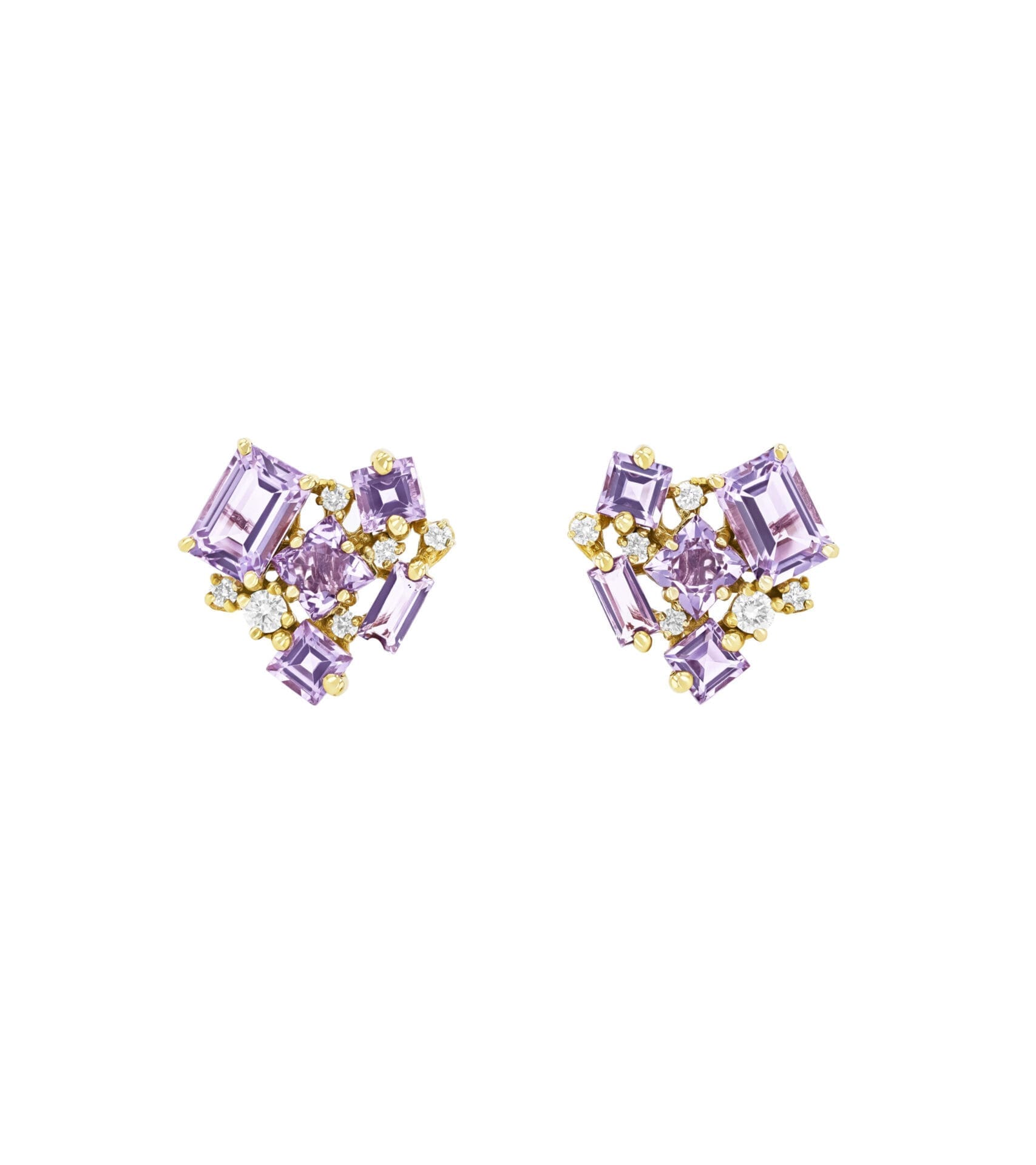 14kyg Heart Stud Earrings