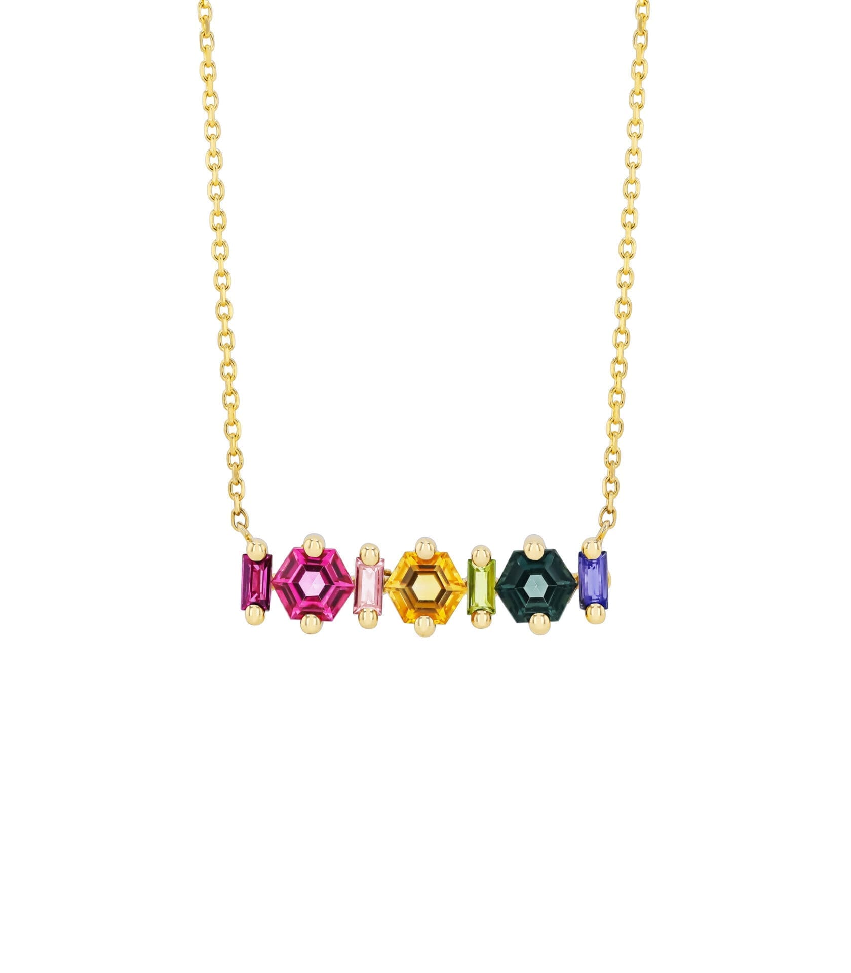 14KYG Bar Necklace 16""-18""