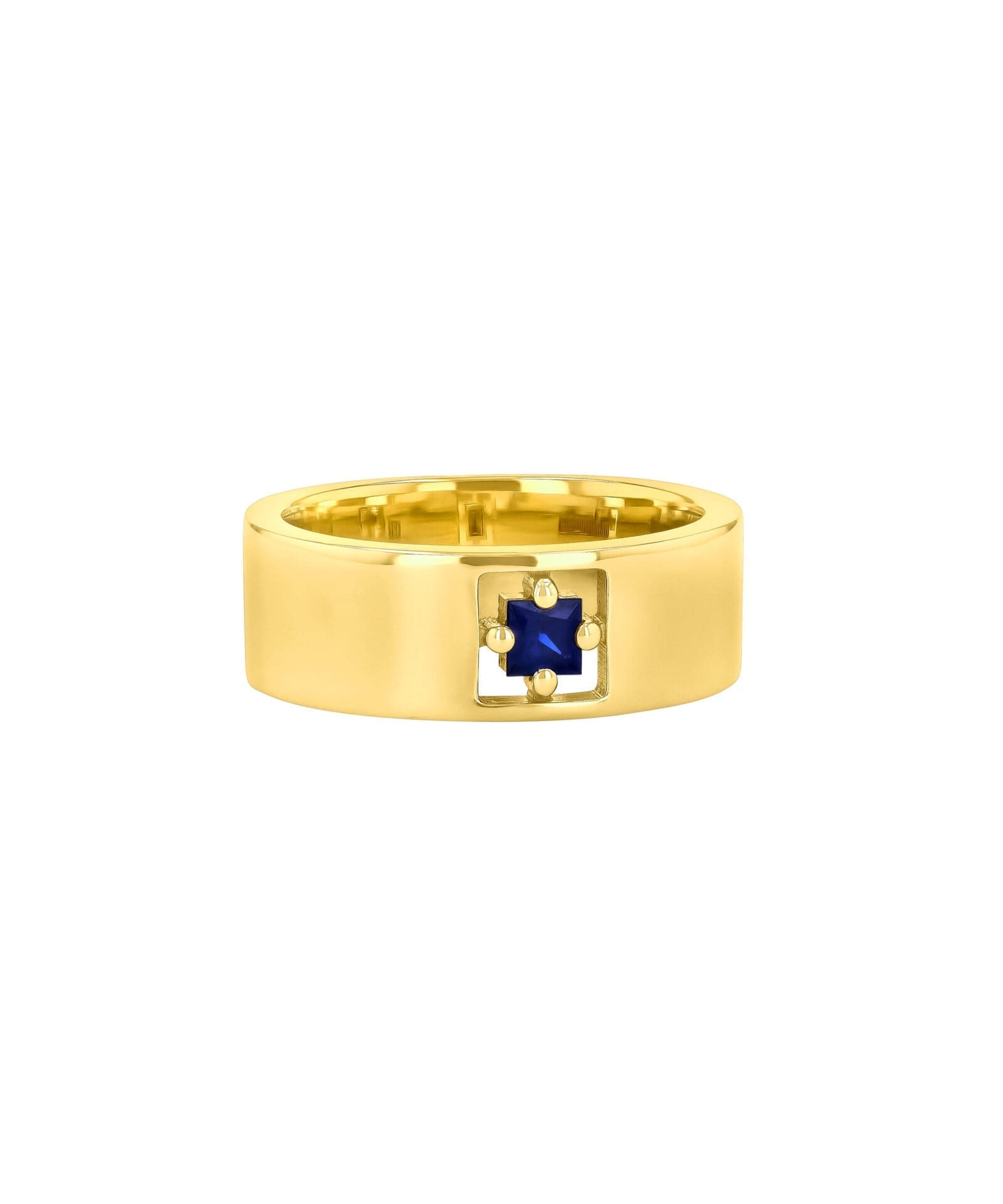 Princess Cut Dark Blue Sapphire Ring