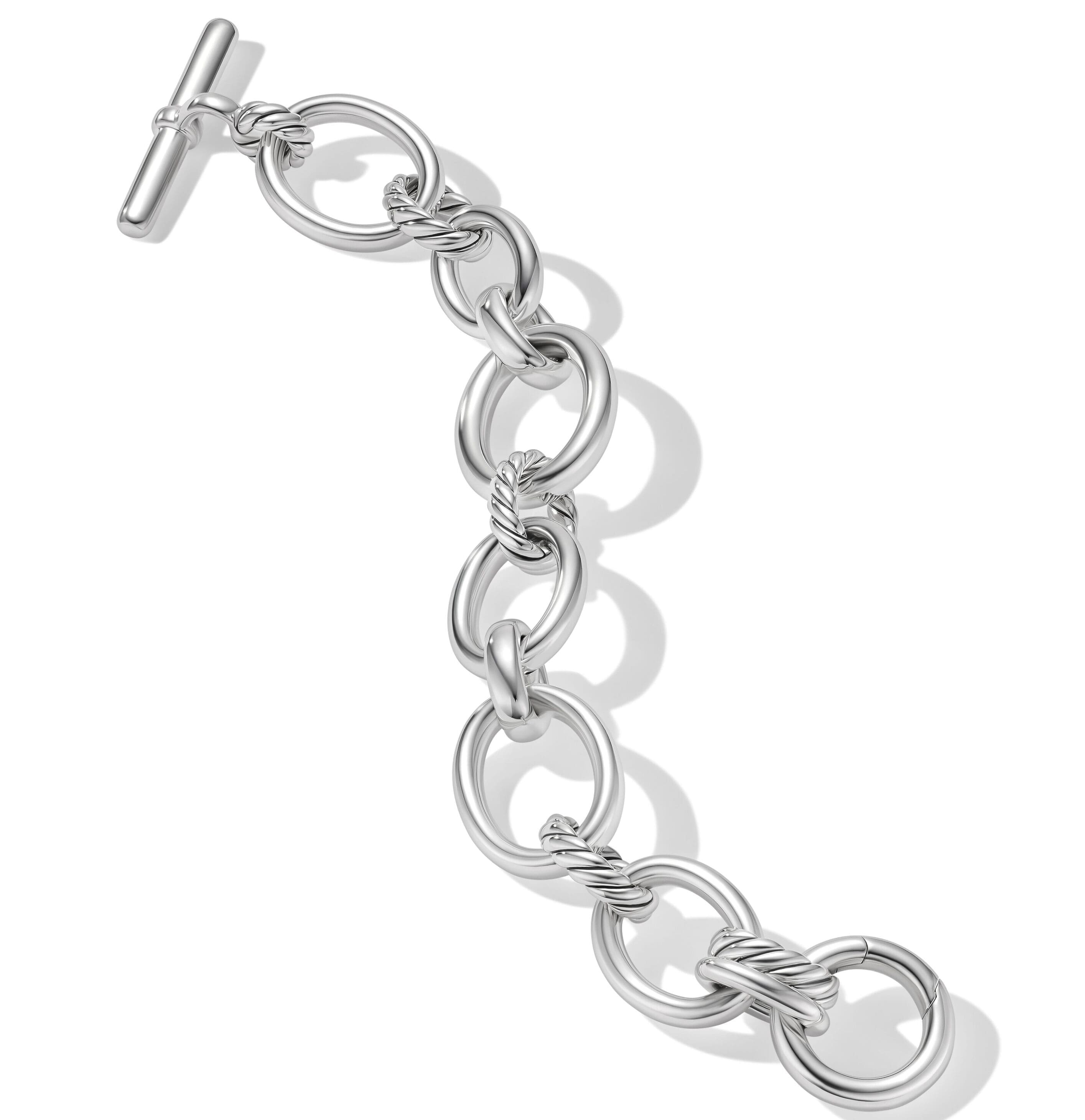 DY Mercer® Chain Bracelet in Sterling Silver with Diamonds, 25mm