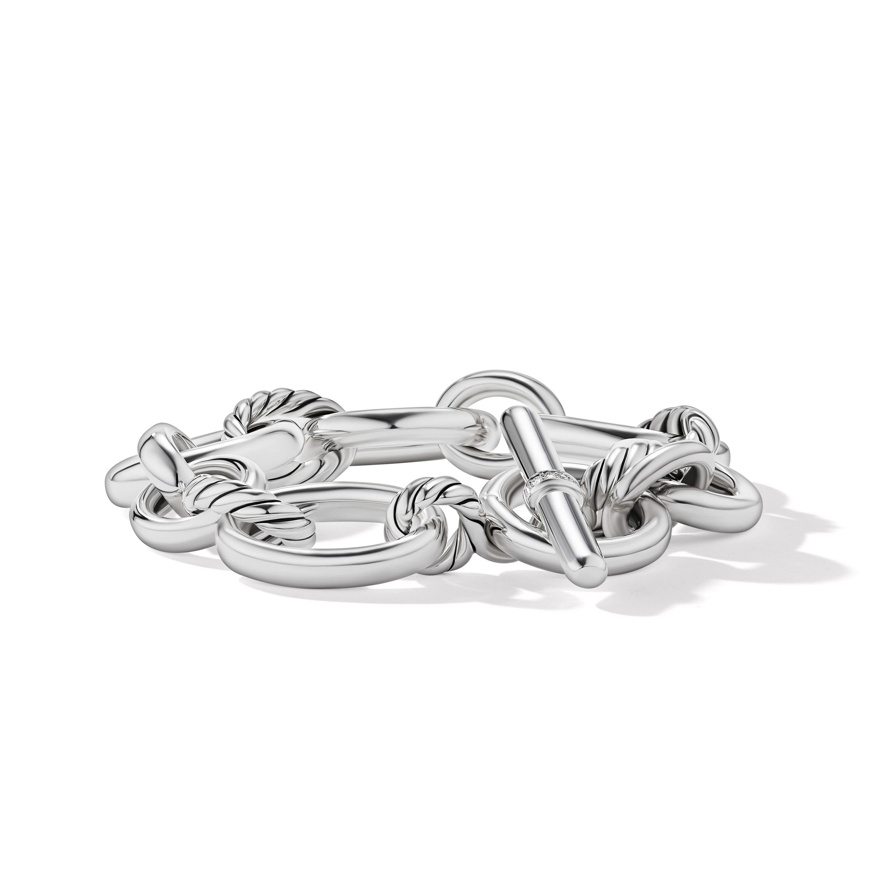 DY Mercer® Chain Bracelet in Sterling Silver with Diamonds, 25mm