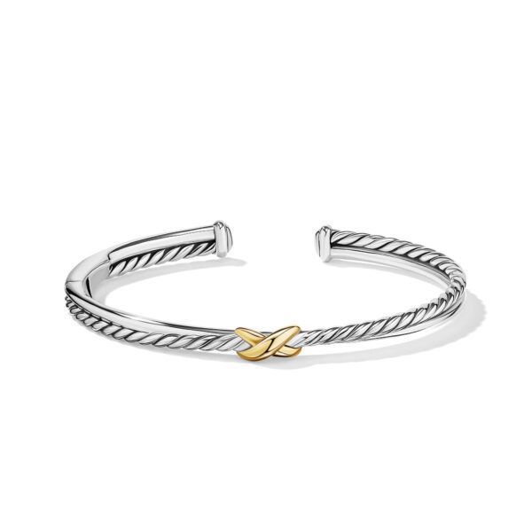 Petite X Center Station Bracelet in Sterling Silver with 18K Yellow Gold - Image 2