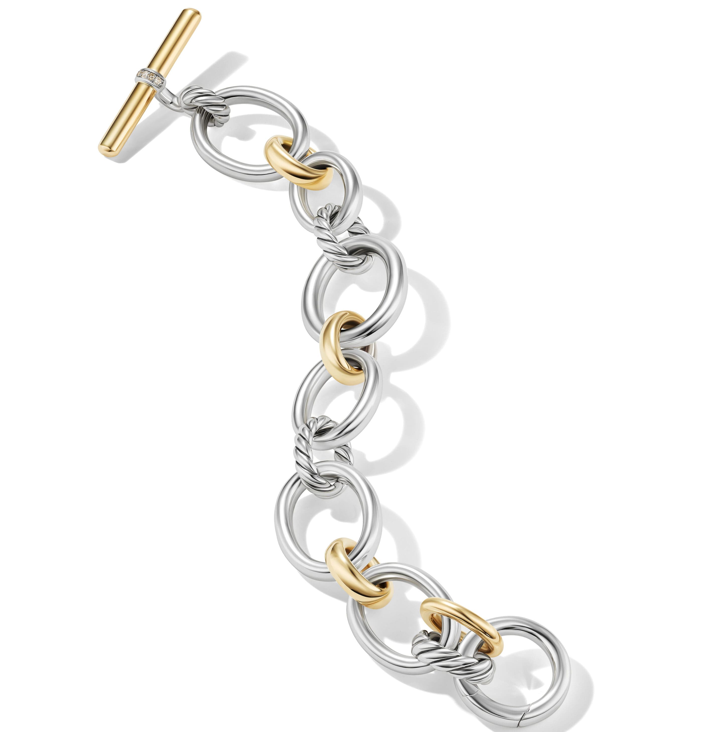 DY Mercer® Chain Bracelet in Sterling Silver with 18K Yellow Gold and Diamonds