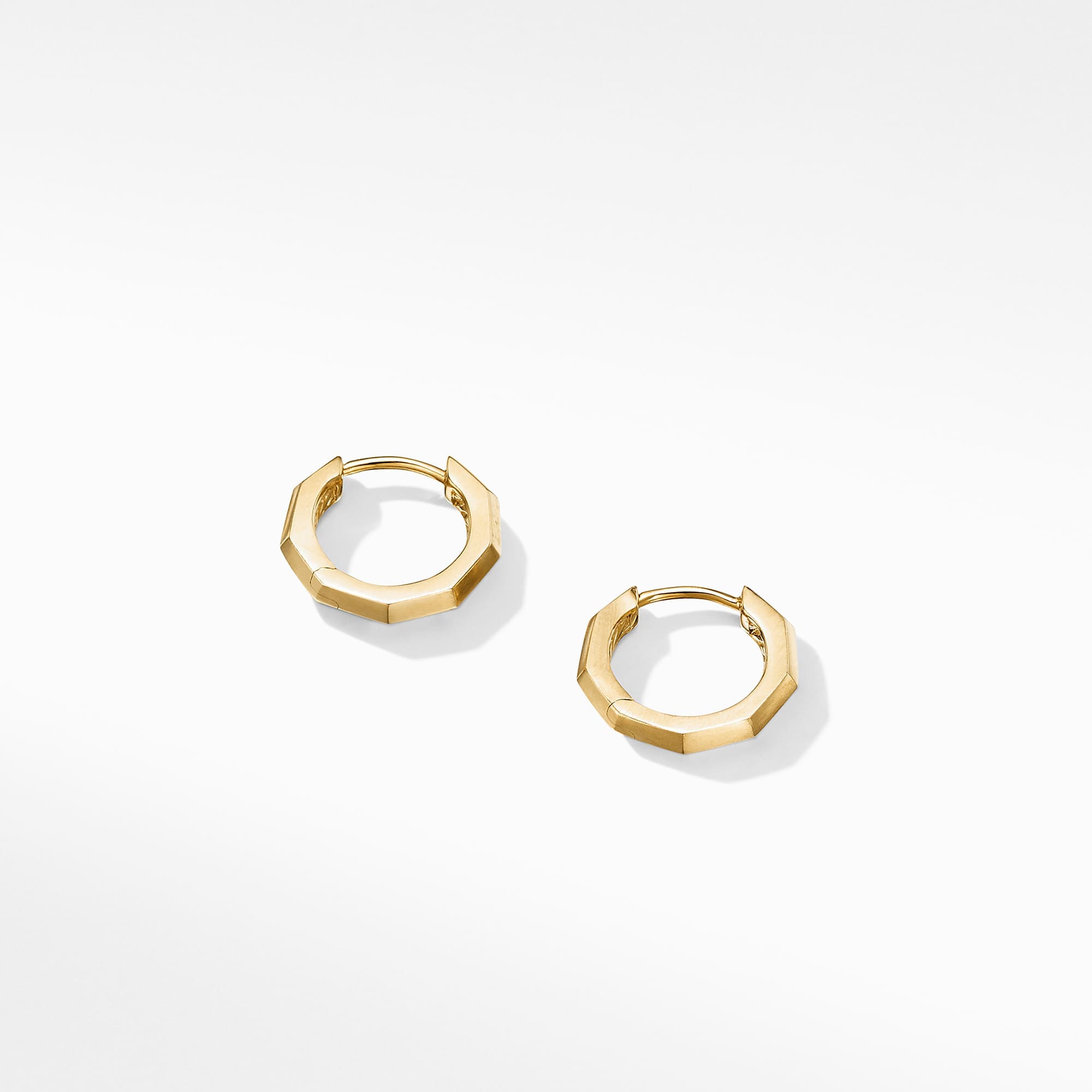 Stax Faceted Huggie Hoop Earrings in 18K Yellow Gold, 13.7mm