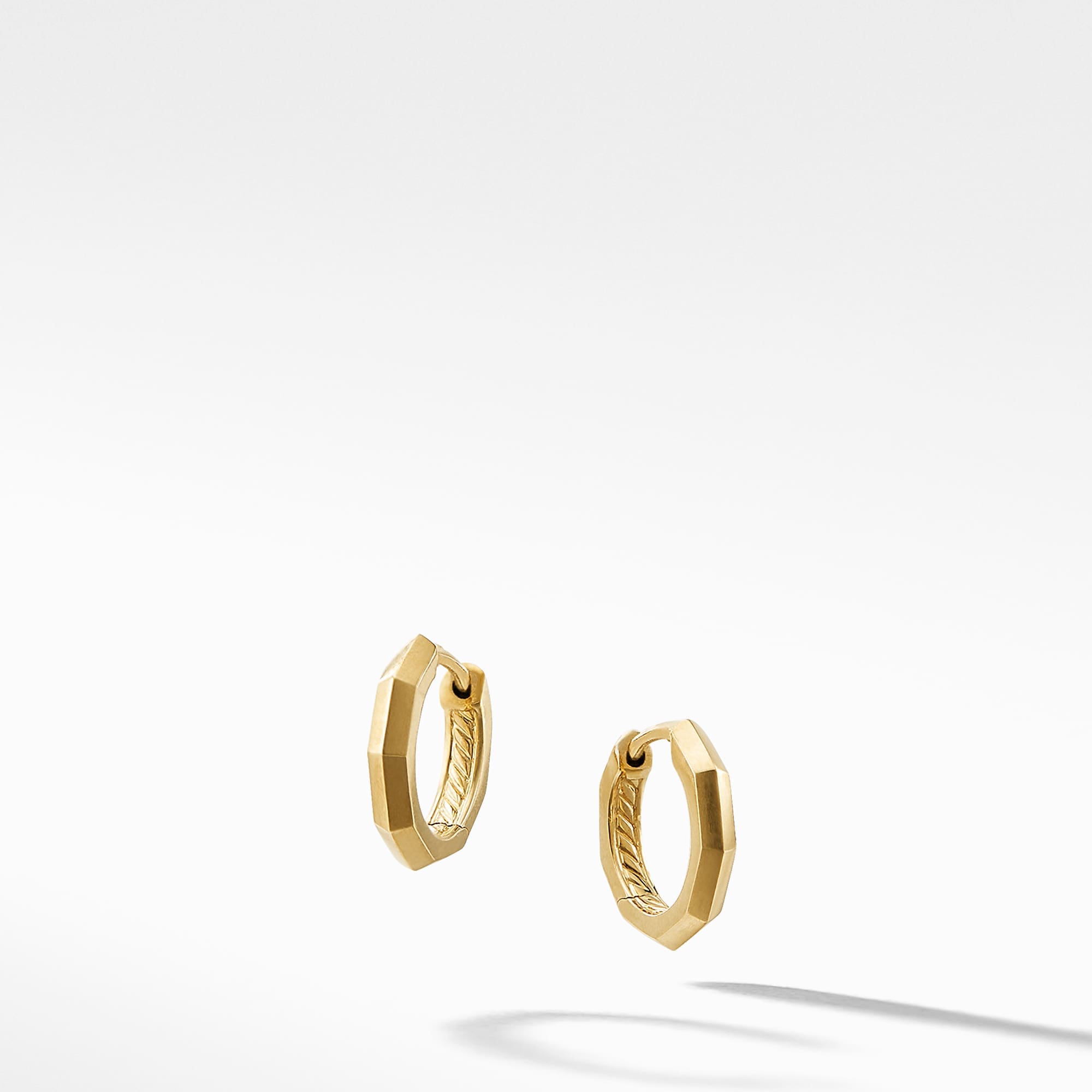 Stax Faceted Huggie Hoop Earrings in 18K Yellow Gold, 13.7mm