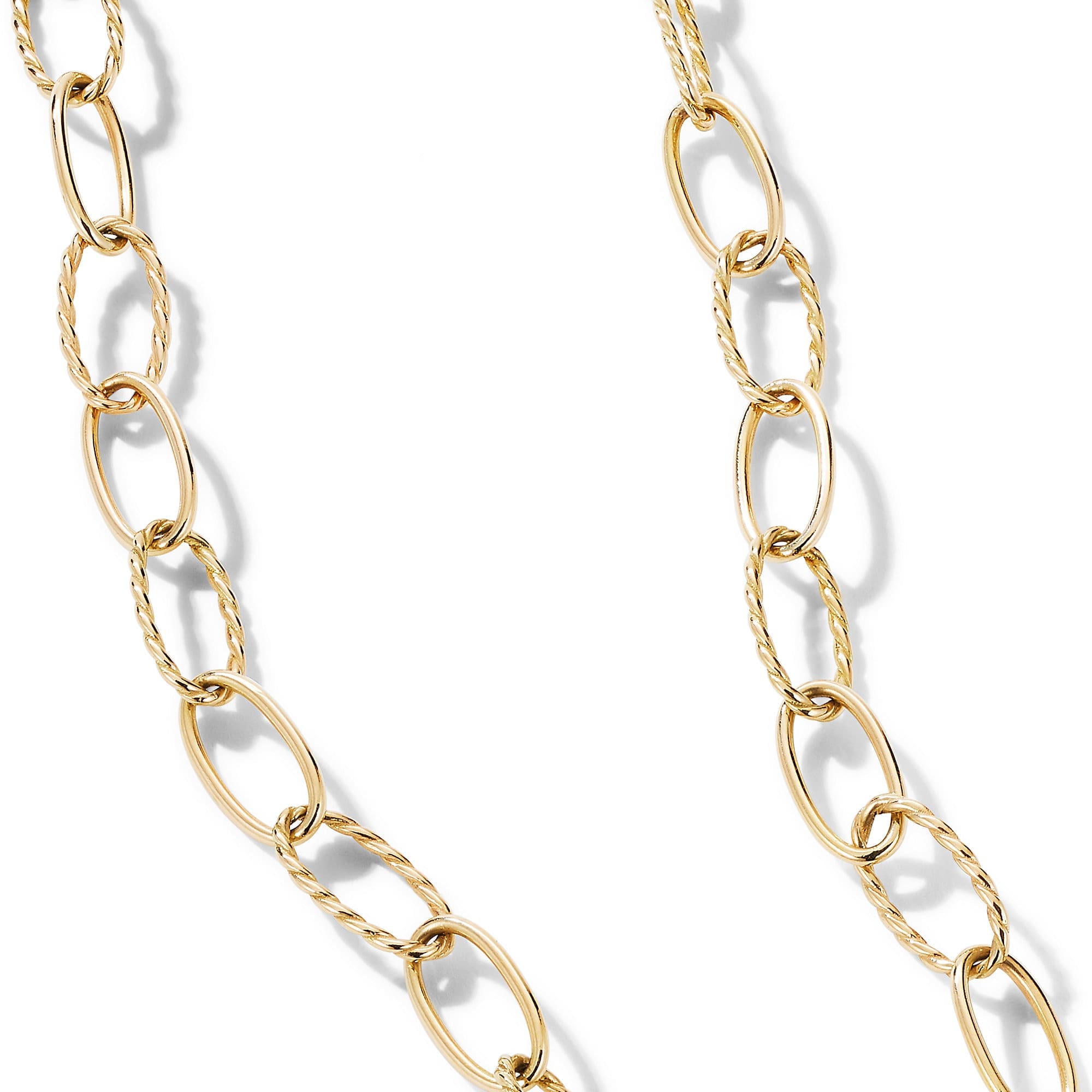 Elongated Oval Link Necklace in 18K Yellow Gold, 6mm