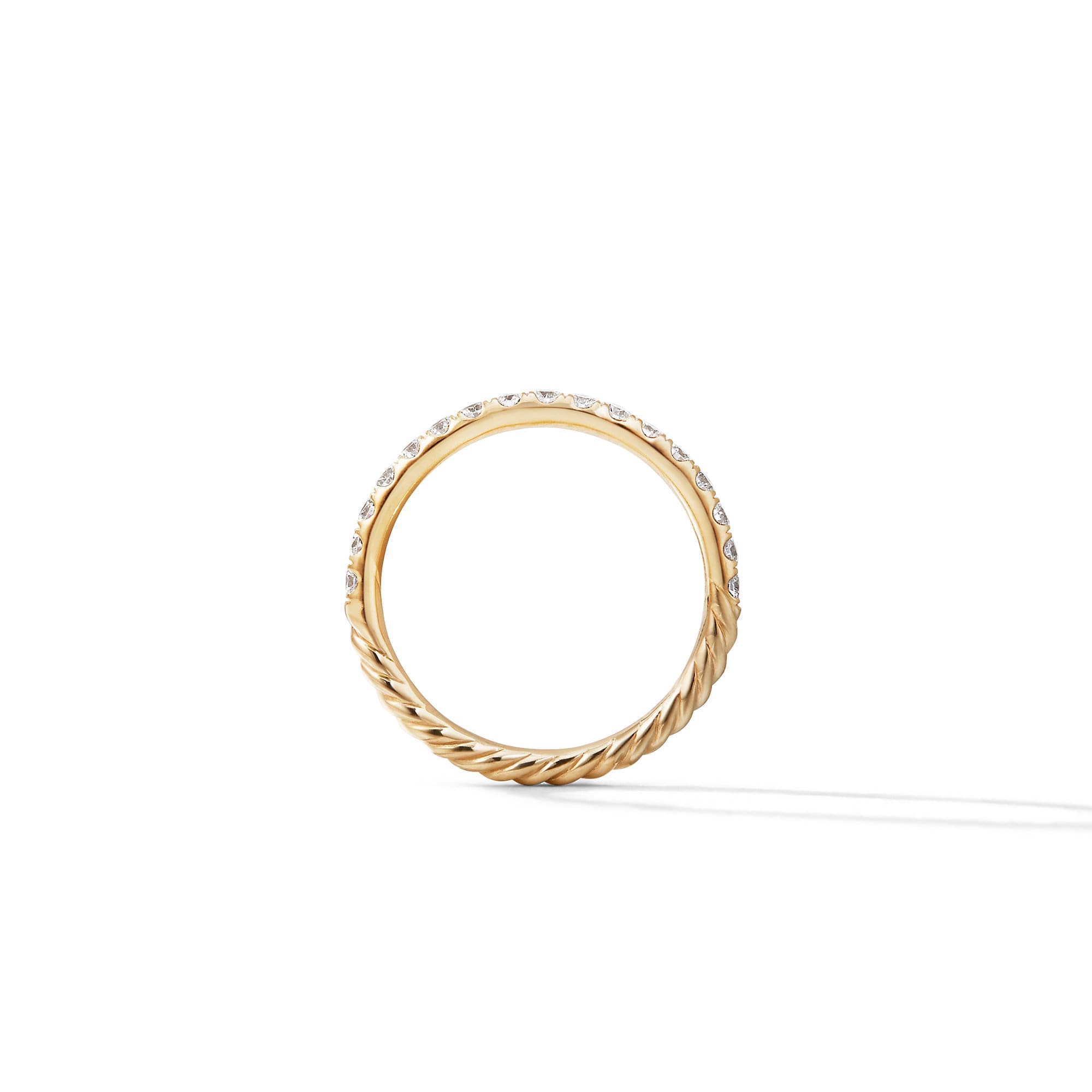 Cable Collectibles® Stack Ring in 18K Yellow Gold with Diamonds, 2mm