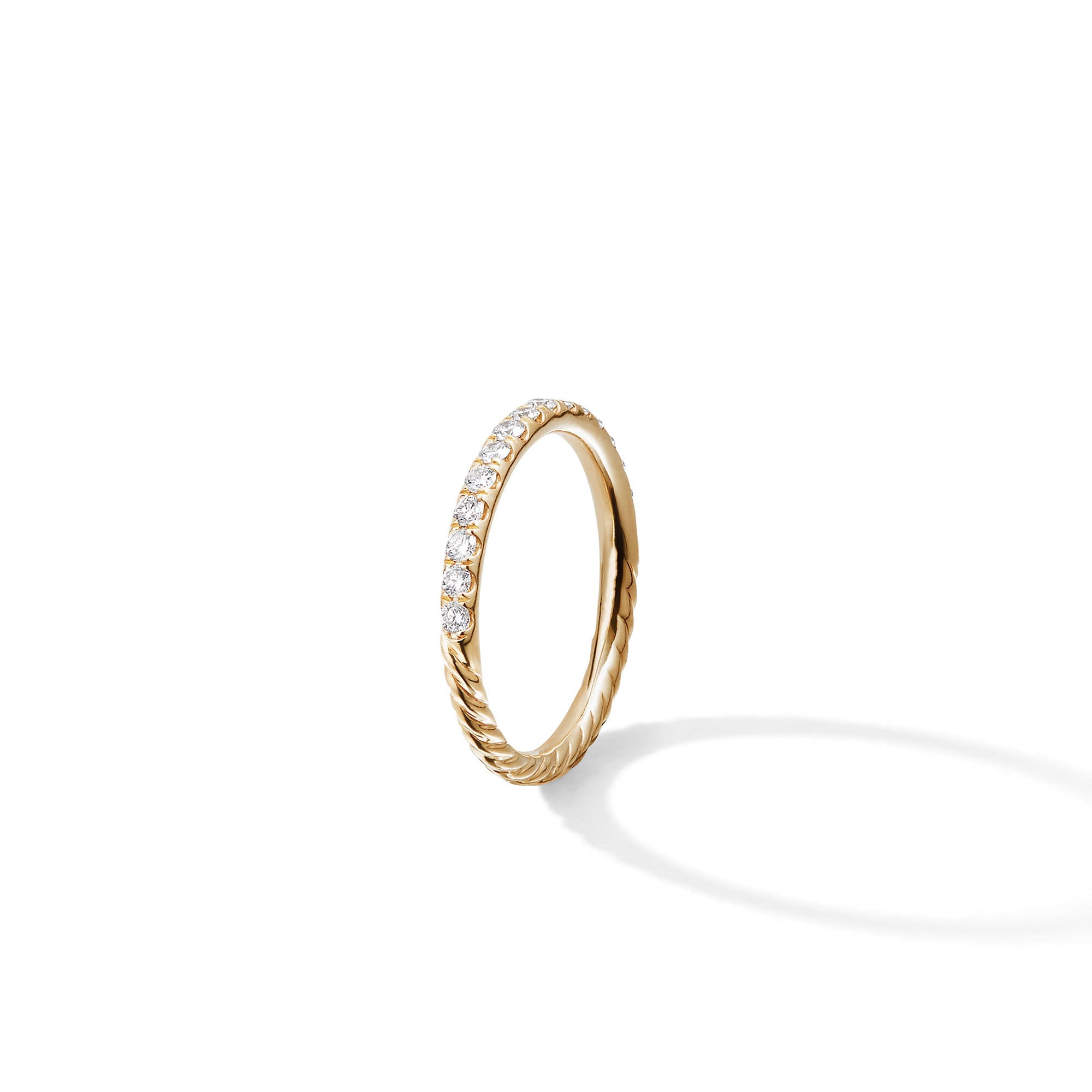 Cable Collectibles® Stack Ring in 18K Yellow Gold with Diamonds, 2mm