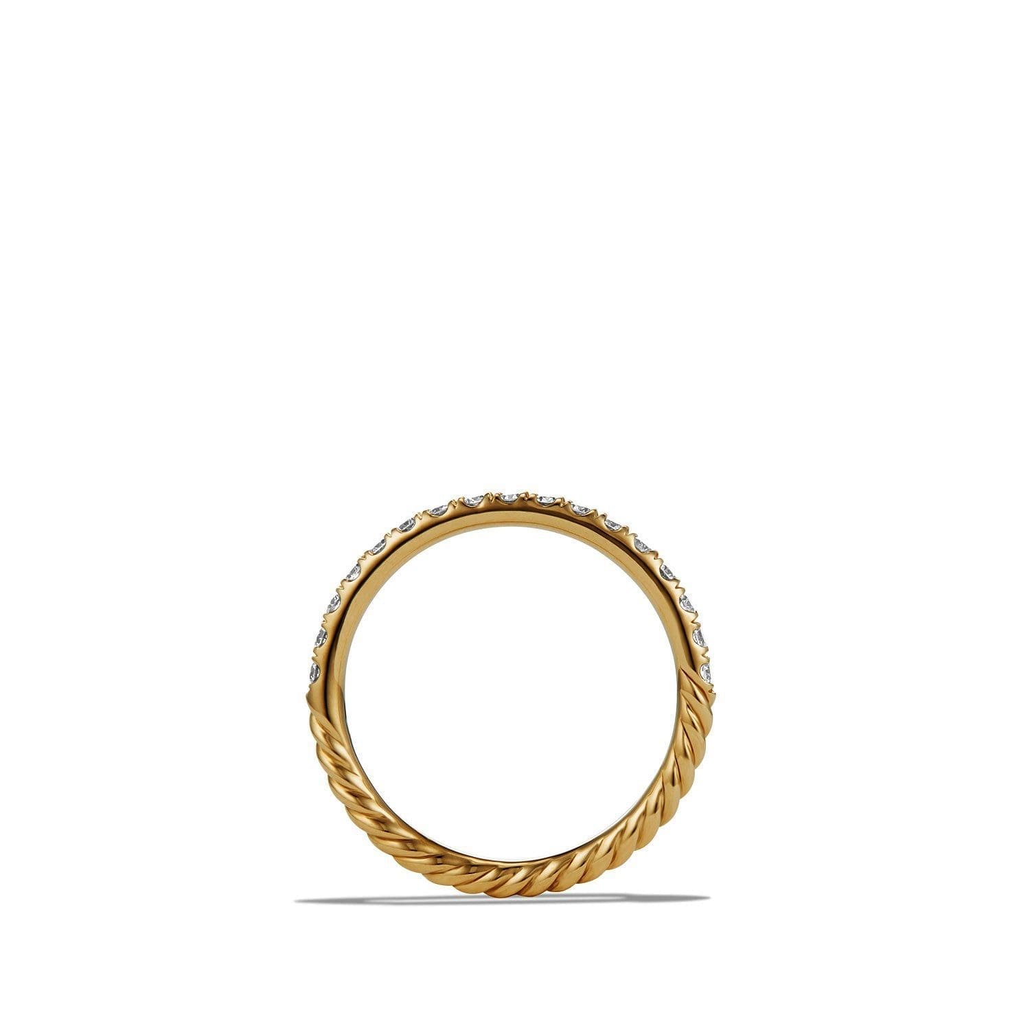 Cable Collectibles® Stack Ring in 18K Yellow Gold with Diamonds, 2mm