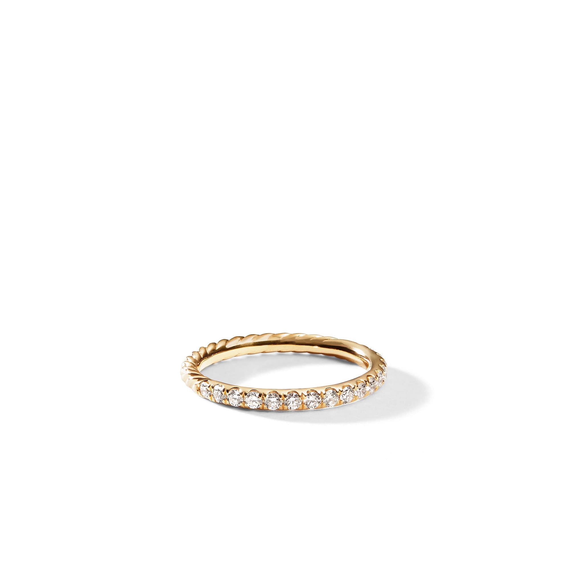 Cable Collectibles® Stack Ring in 18K Yellow Gold with Diamonds, 2mm