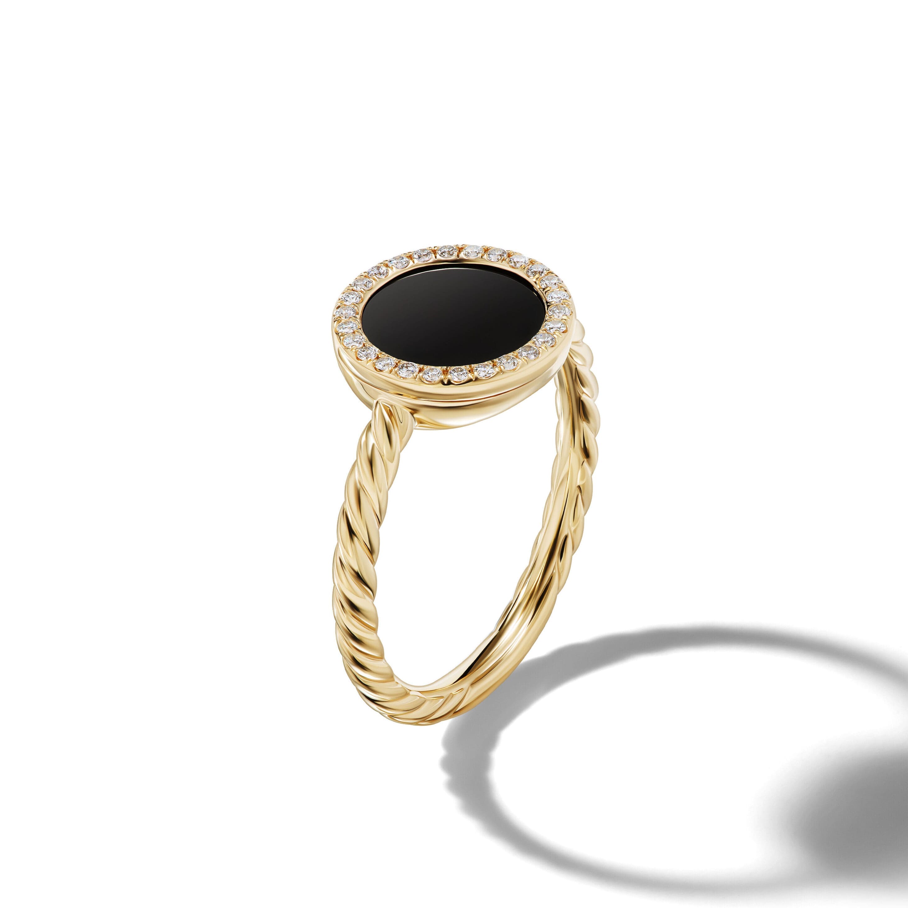 Petite DY Elements® in 18K Yellow Gold with Black Onyx and Diamonds, 11.3mm