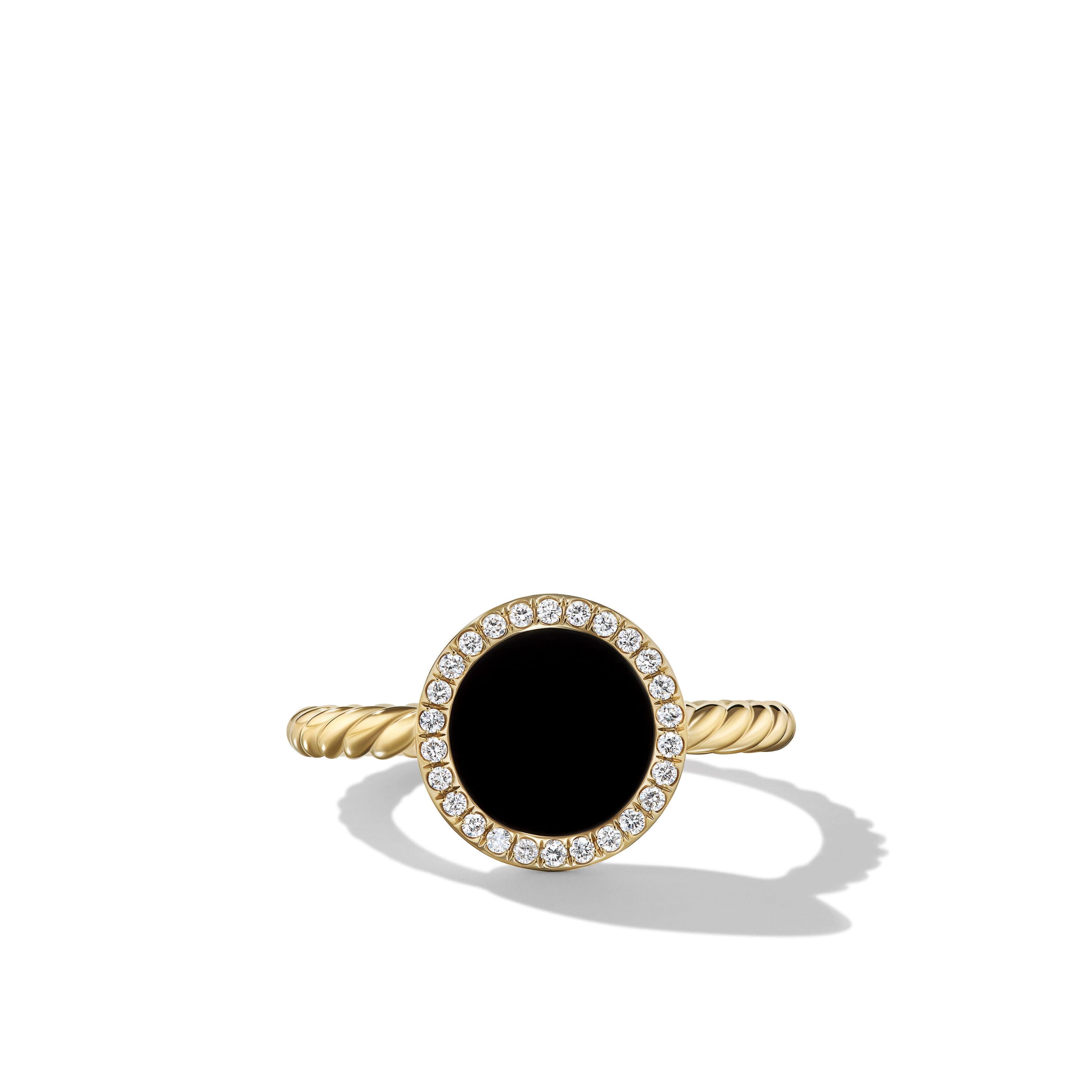 Petite DY Elements® in 18K Yellow Gold with Black Onyx and Diamonds, 11.3mm