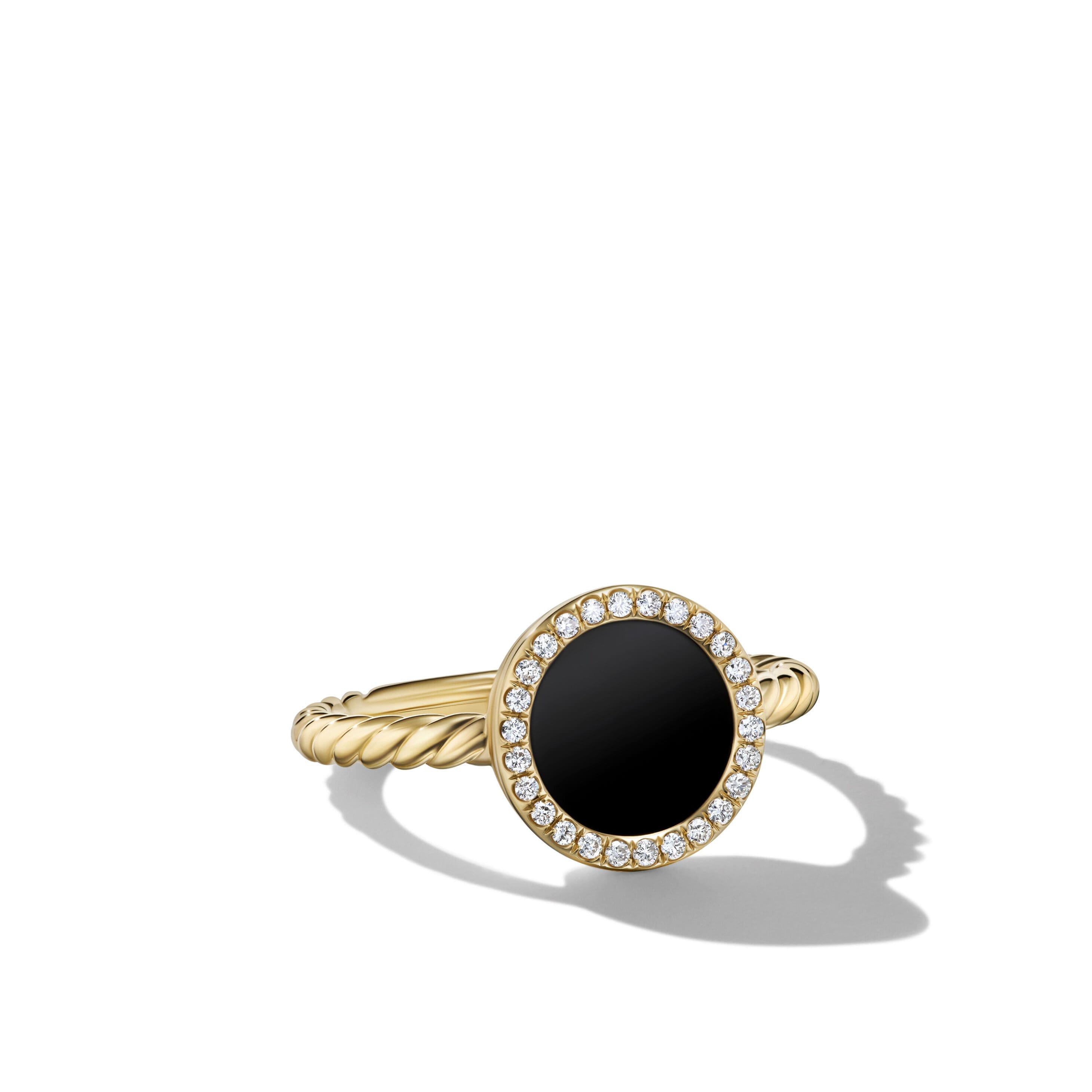 Petite DY Elements® in 18K Yellow Gold with Black Onyx and Diamonds, 11.3mm