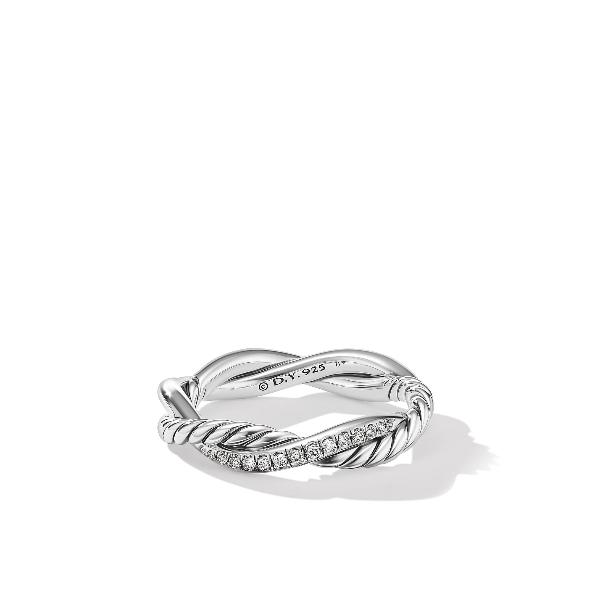 Petite Infinity Band Ring in Sterling Silver with Pavé Diamonds - Reinhold