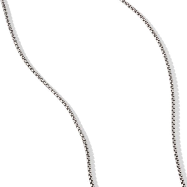 Box Chain Necklace in Sterling Silver with 14K Yellow Gold Accent, 1.7mm - Image 2
