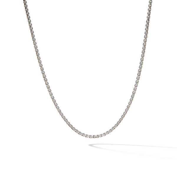 Box Chain Necklace in Sterling Silver with 14K Yellow Gold Accent, 1.7mm