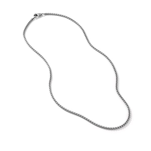 Box Chain Necklace in Grey Titanium, 2.7mm - Image 3