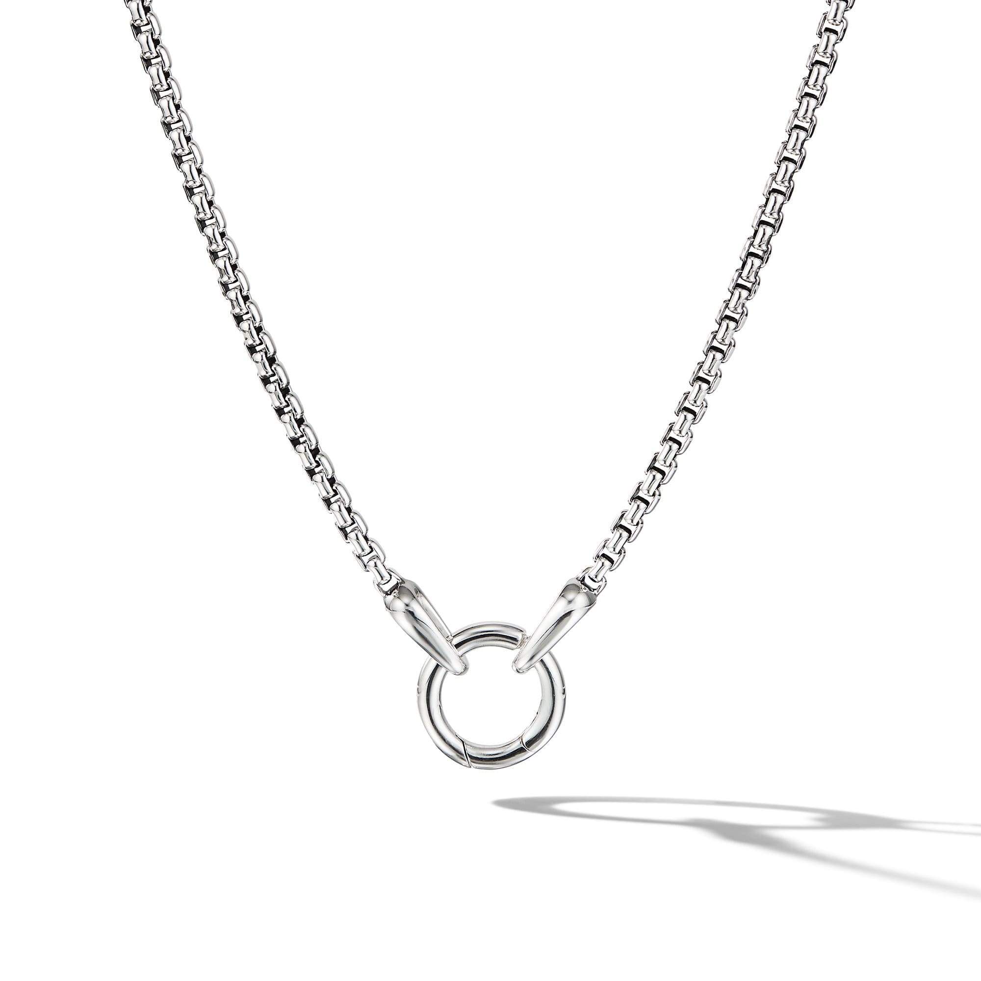 Smooth Amulet Box Chain Necklace in Sterling Silver, 2.7mm