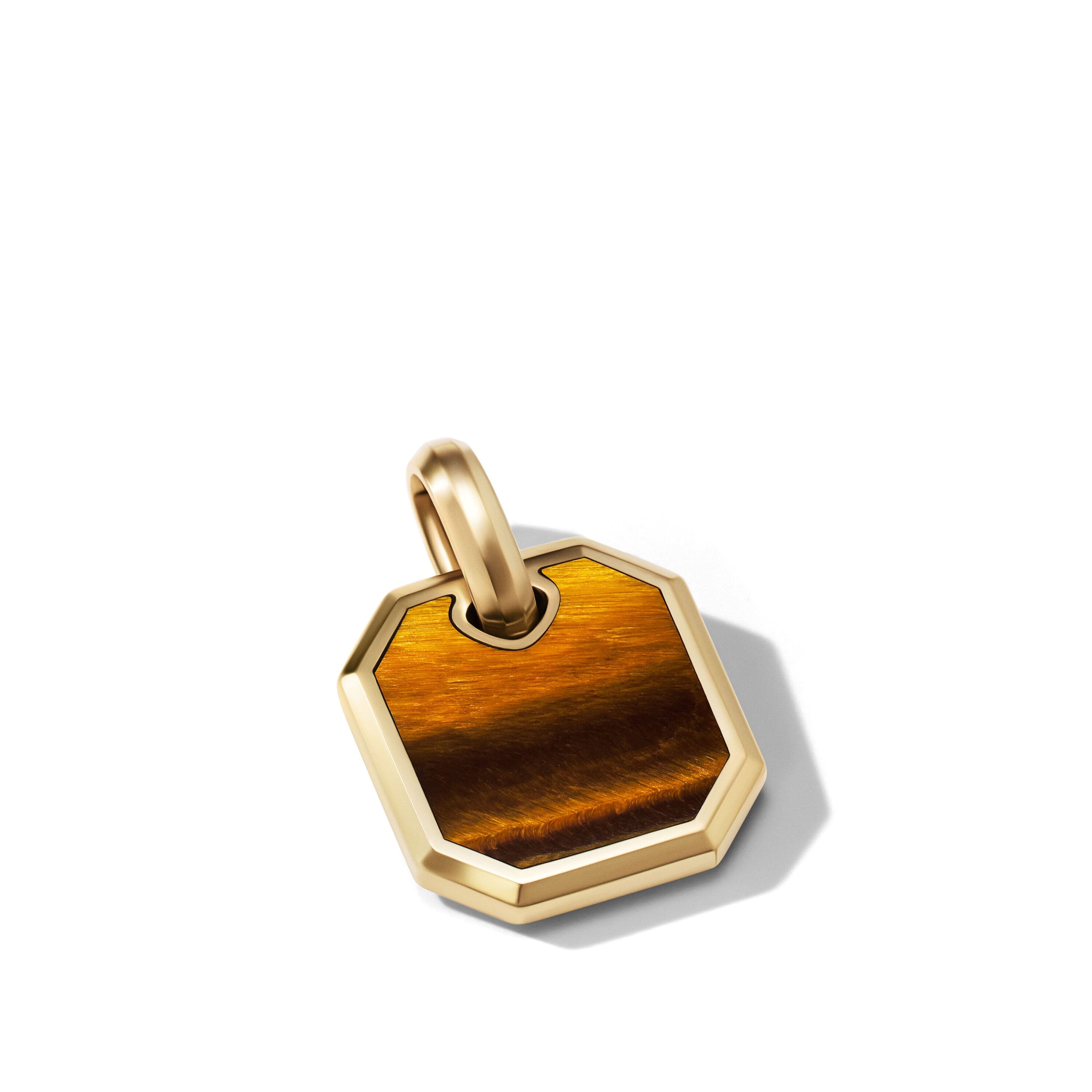 Roman Amulet in 18K Yellow Gold with Tigers Eye, 15mm