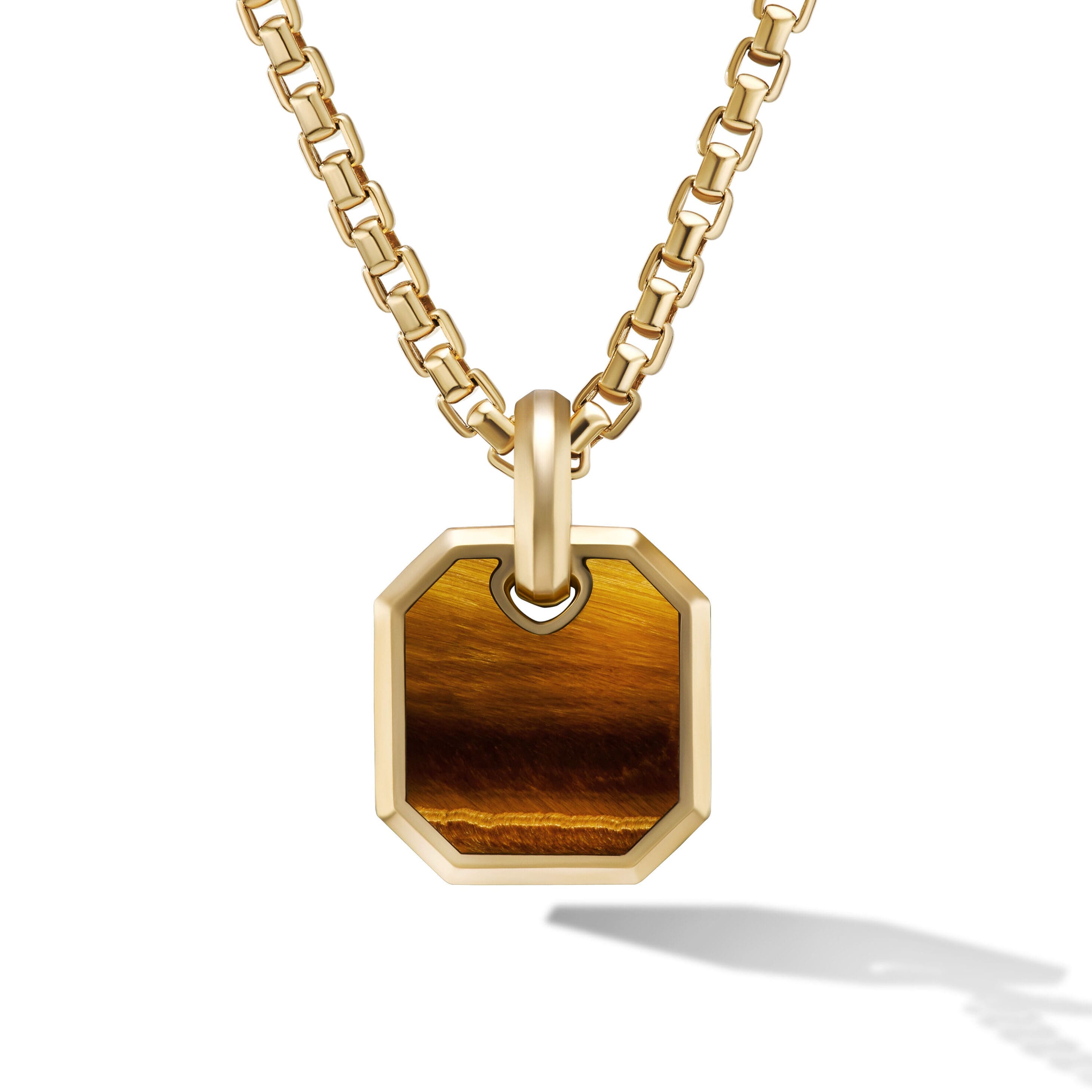 Roman Amulet in 18K Yellow Gold with Tigers Eye, 15mm