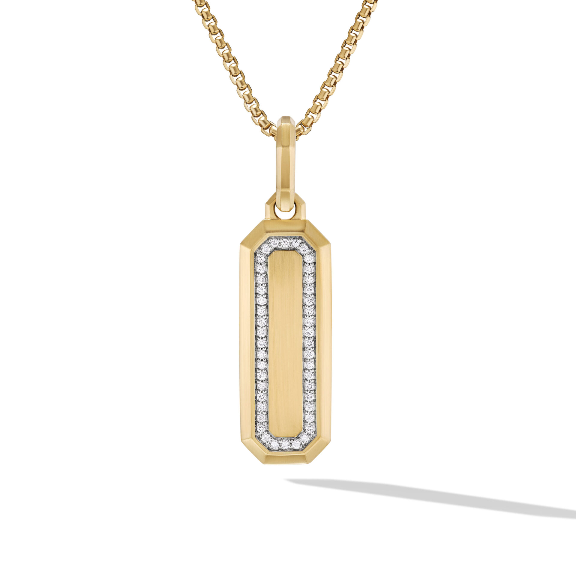 Streamline Amulet in 18K Yellow Gold with Diamonds, 39mm