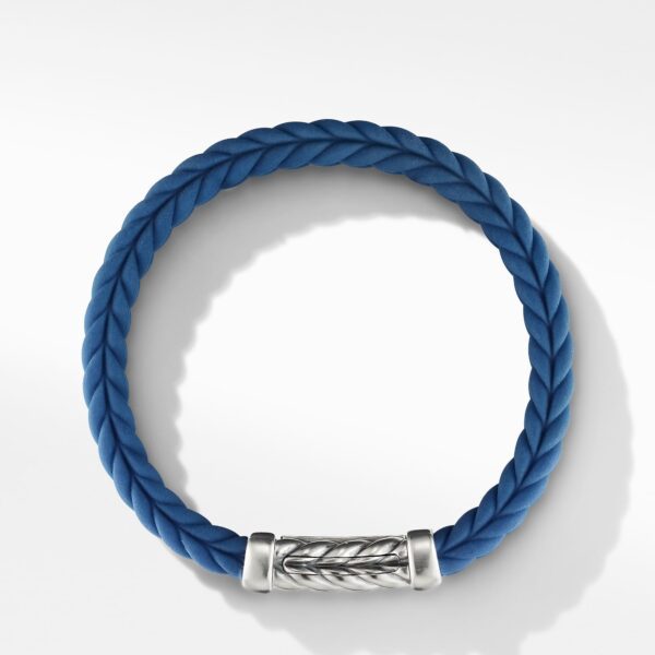 Chevron Blue Rubber Bracelet - Image 2