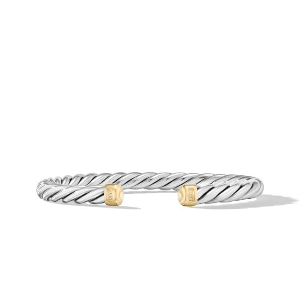 Infinity Link Cord Bracelet in Black Nylon with 18K Yellow Gold, 9mm
