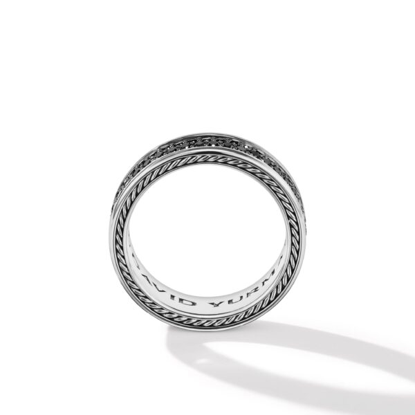 Streamline® Two Row Band Ring in Sterling Silver with Pavé Black Diamonds - Image 2